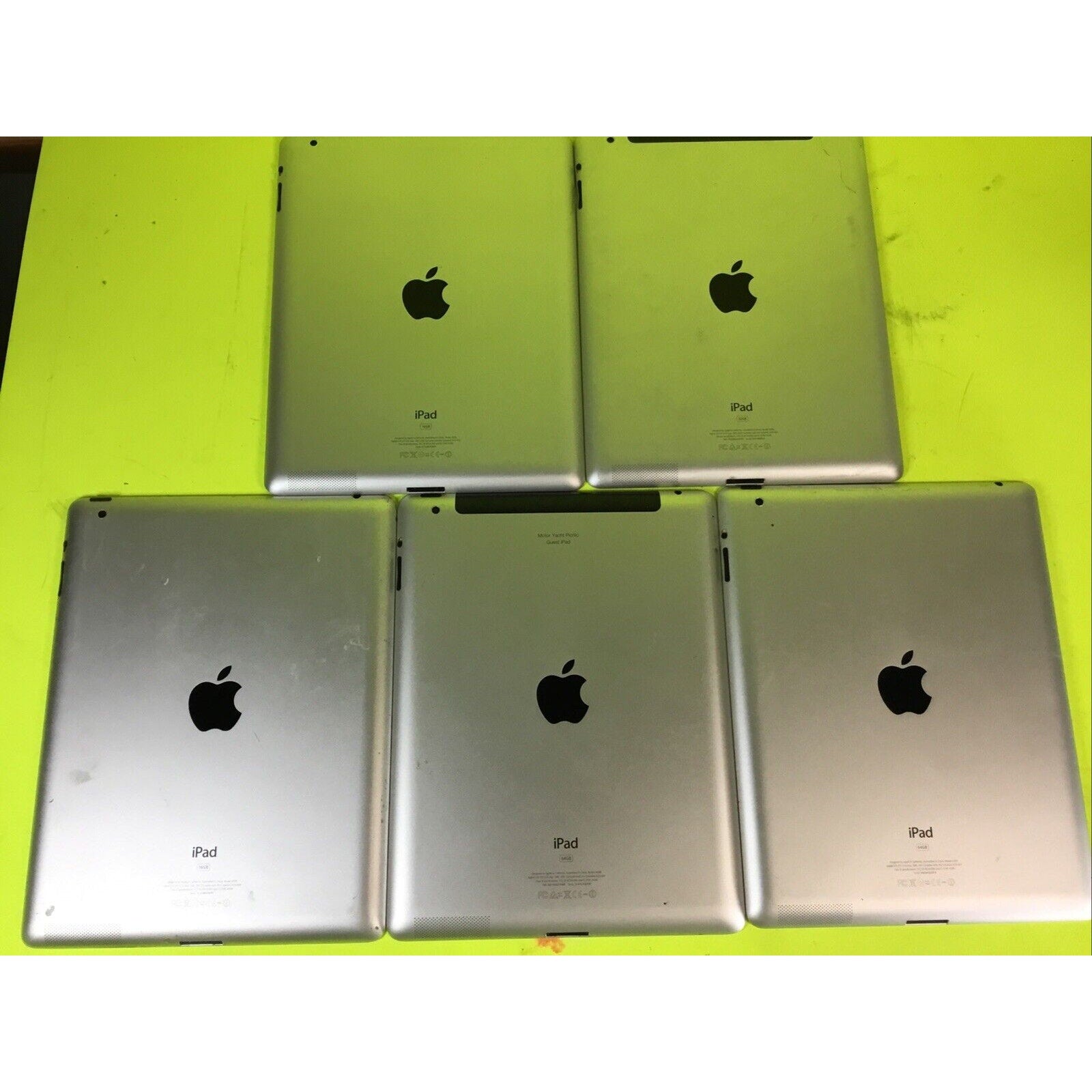 Lot of 5 Vintage iPad 2nd Gen FOR PARTS GOLD RECOVERY or RARE EARTH RECOVERY