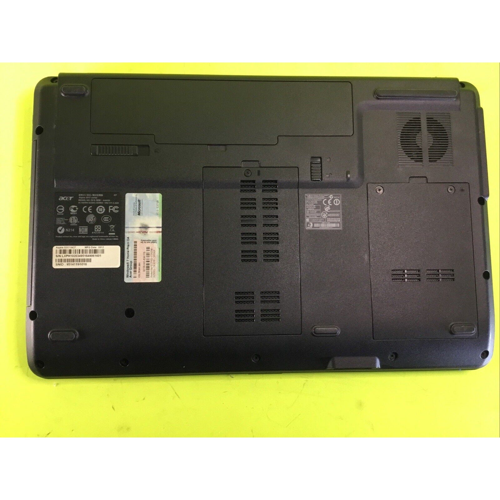 Acer Aspire 5517-5427 15.6" Laptop FOR PARTS REPAIR or RECYCLE