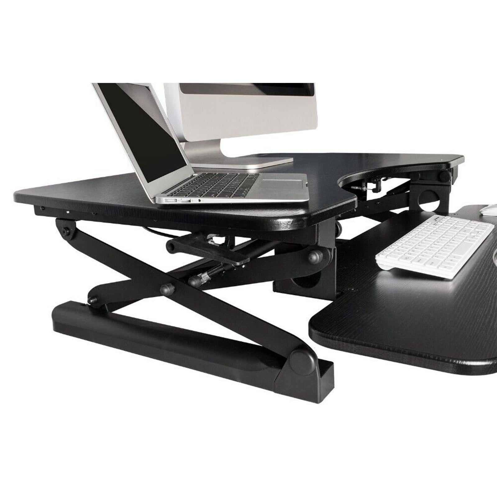MonMount SSW100D Height-Adjustable Home Office Desk Sit to Stand Up Desk Riser
