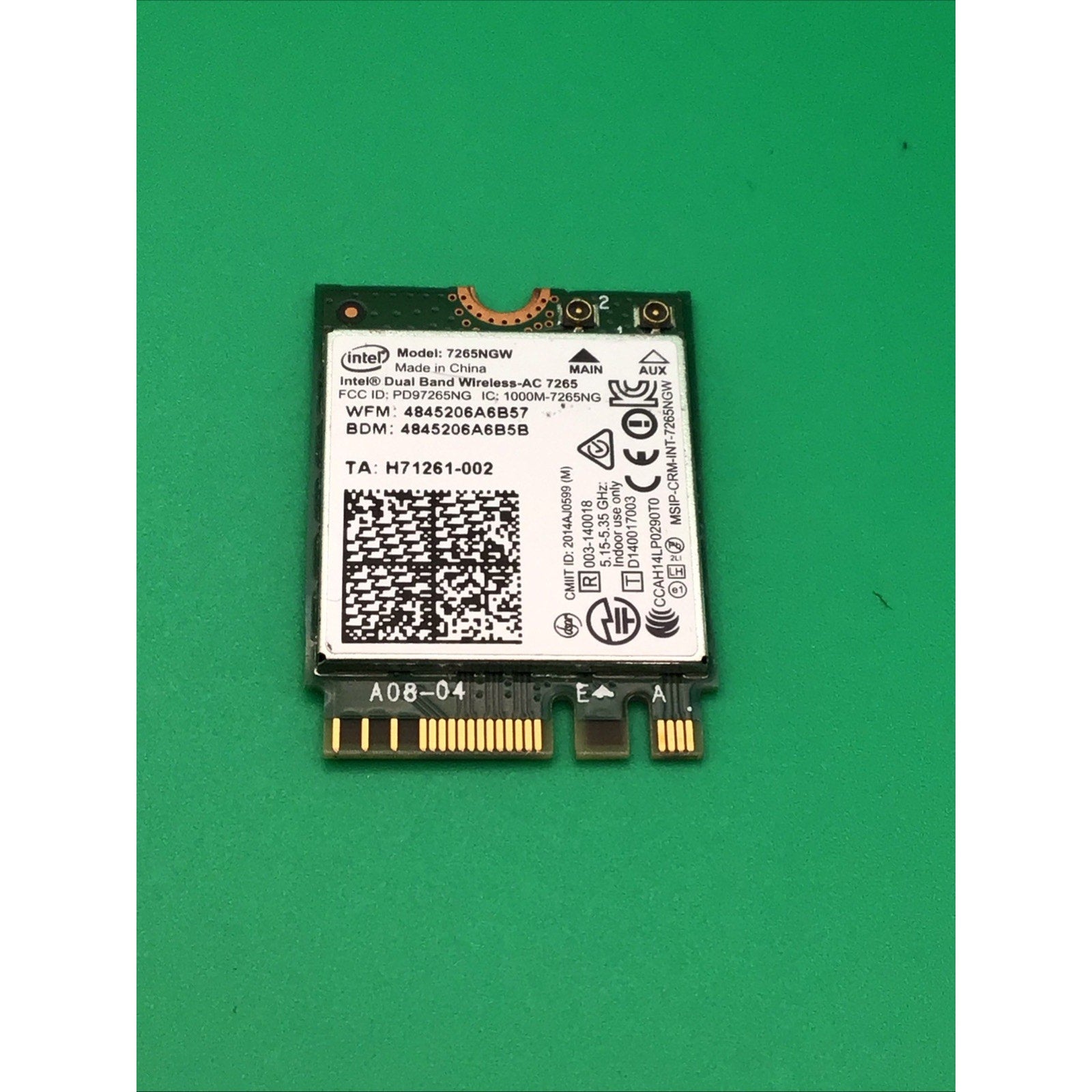 Intel Dual Band Wireless-AC 7265NGW Network Interface Card