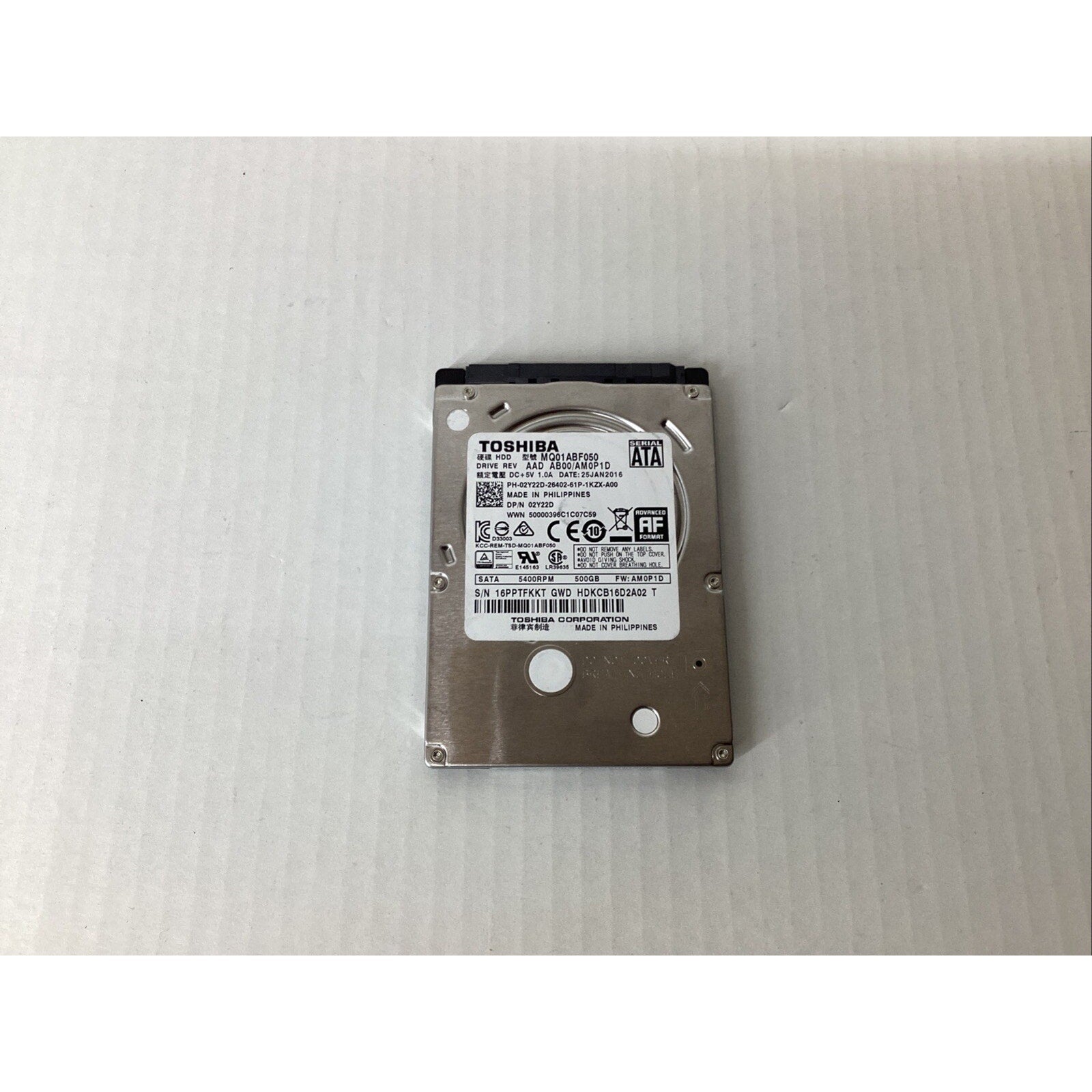 Toshiba MQ01ABF050 500GB 5400RPM SATA 2.5" Internal Hard Drive