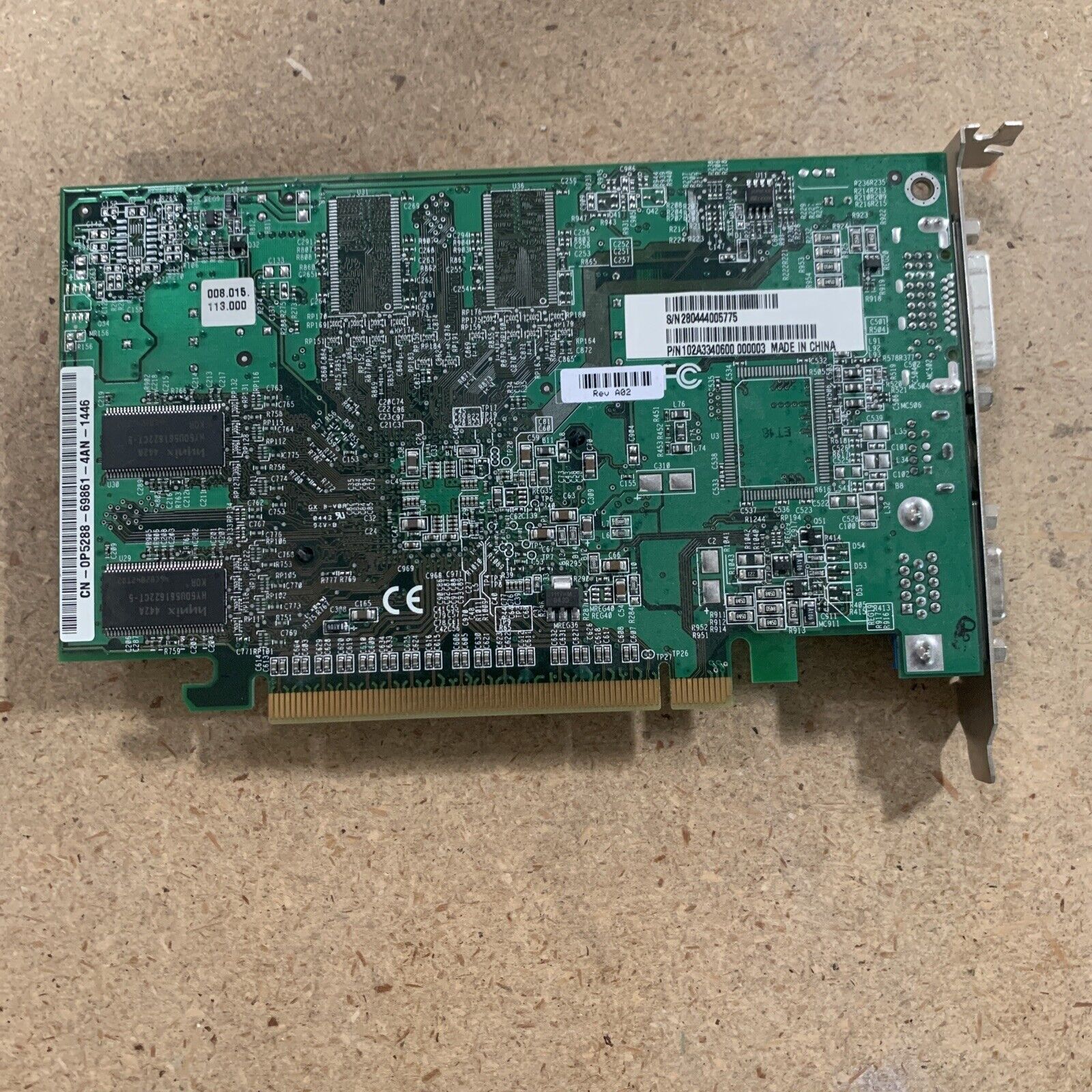 Dell 0P5288 ATI Radeon X300SE 128MB PCIe Video Graphics Card 102A3340600