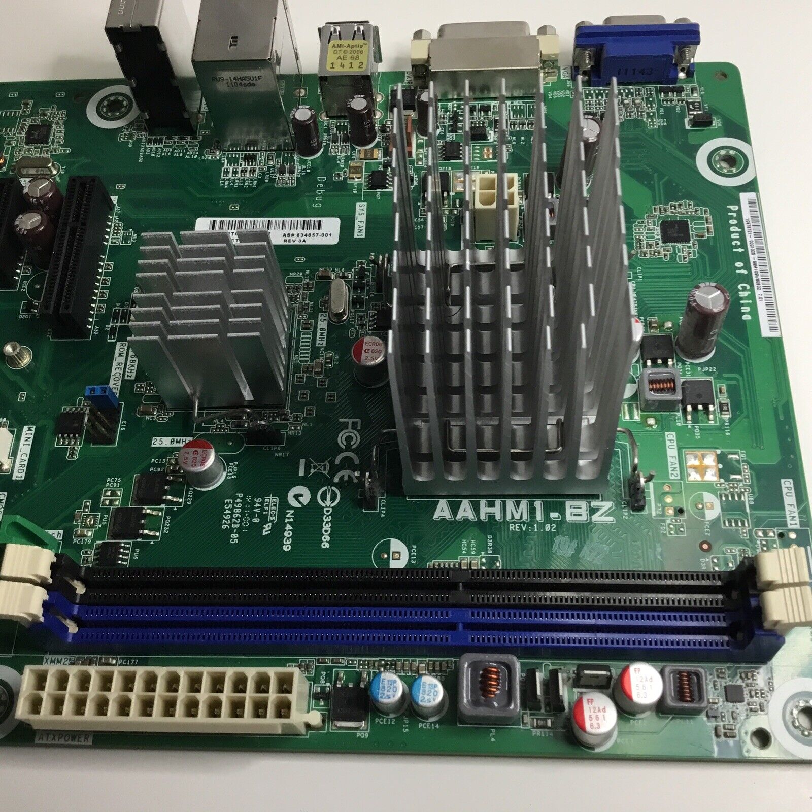 HP 634657-001 DESKTOP MOTHERBOARD AAHM1-BZ DDR3 AMD E350 1.60GHz - No I/O Shield