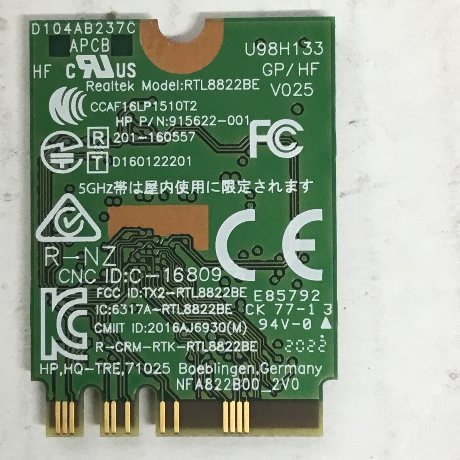 HP Probook 450 G6 Laptop Bluetooth Wireless WiFi Card 915622-001 U98H133.00