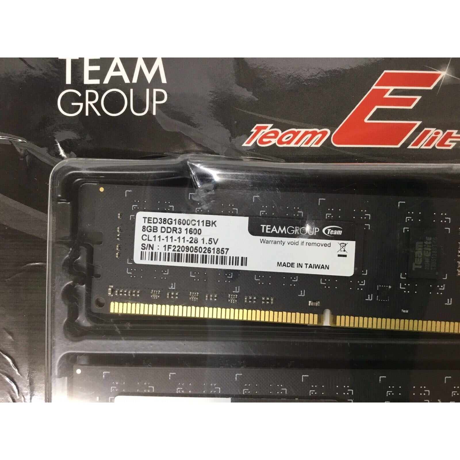 Team Group Elite DDR3 8GB Kit 2x4GB 1600MHz PC3-12800 Memory TED316G1600C11DC01