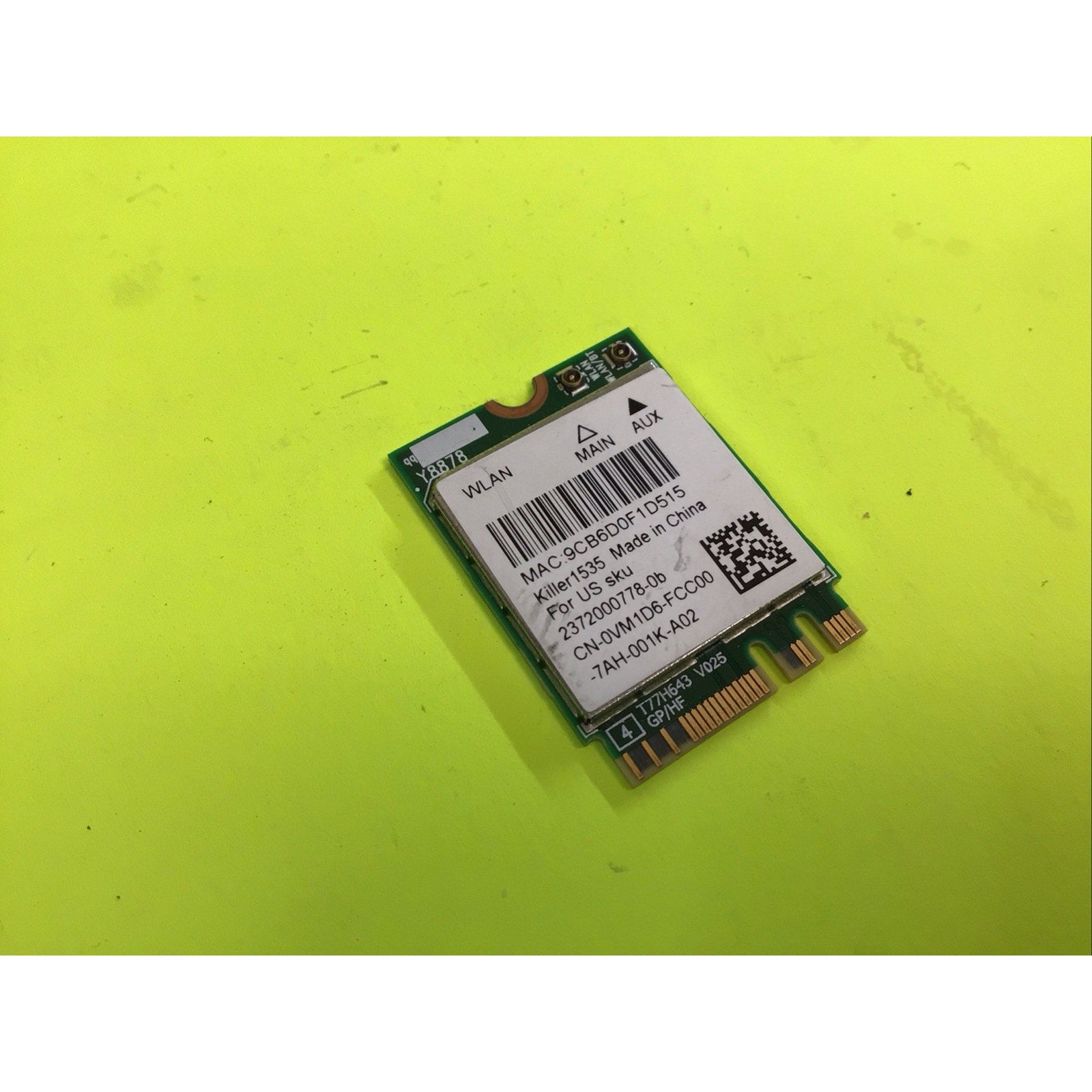 Dell Killer Wireless-AC N1535 WiFi Card + Bluetooth 4.0 M.2 0VM1D6