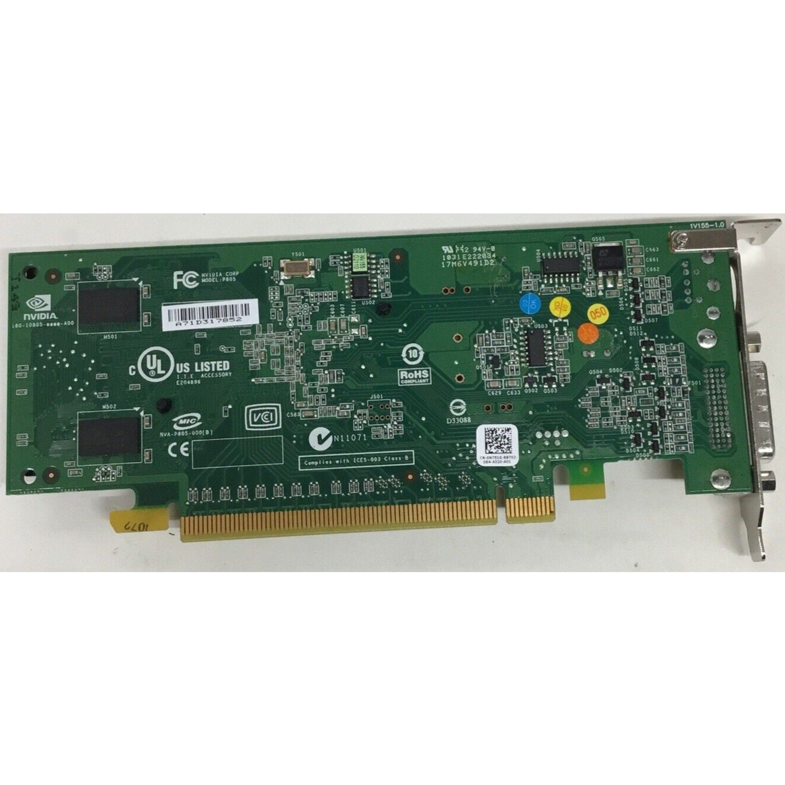 Nvidia N751G PCIe Video Card 9300 256MB CN-0N751G Optiplex 380 P805