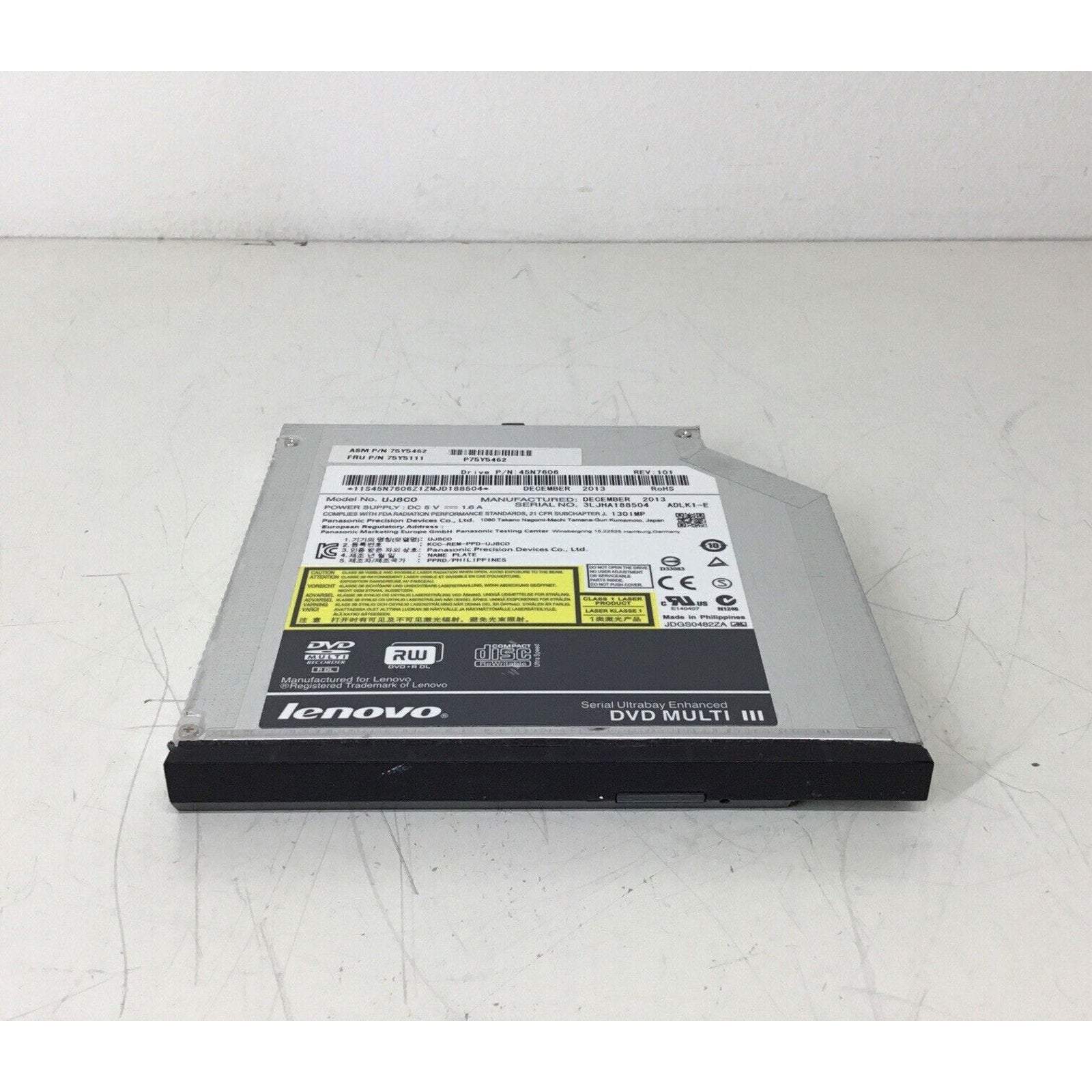 Lenovo Thinkpad DVD SATA Drive UJ8CO 45N7606 75Y5462