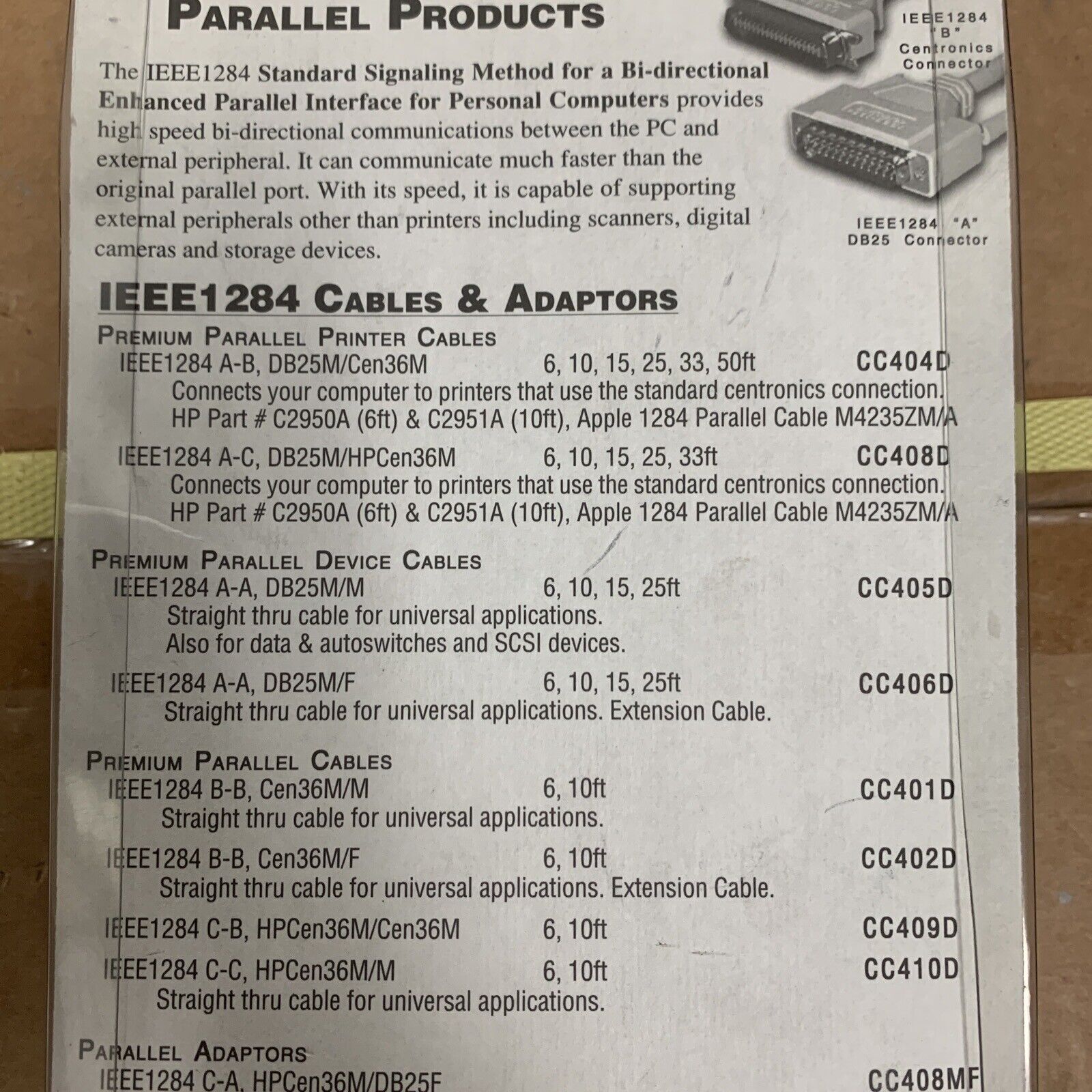 QVS 10ft Premium Parallel IEEE1284 Bi-directional Parallel Printer Cable