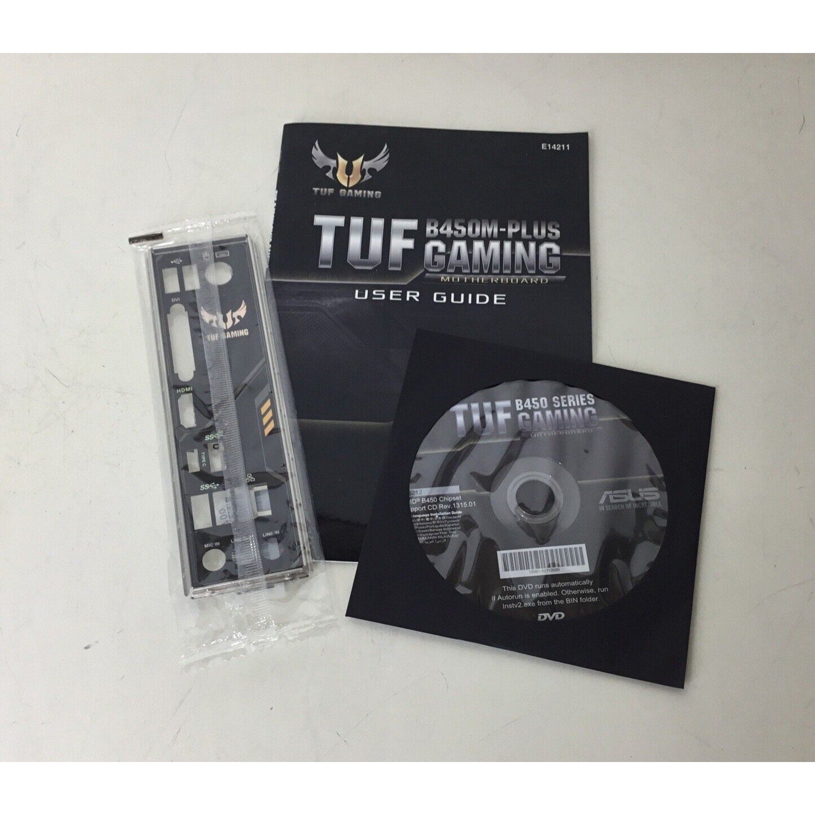 Asus TUF GAMING B450M-PLUS User Guide w/ CD and I/O Shield
