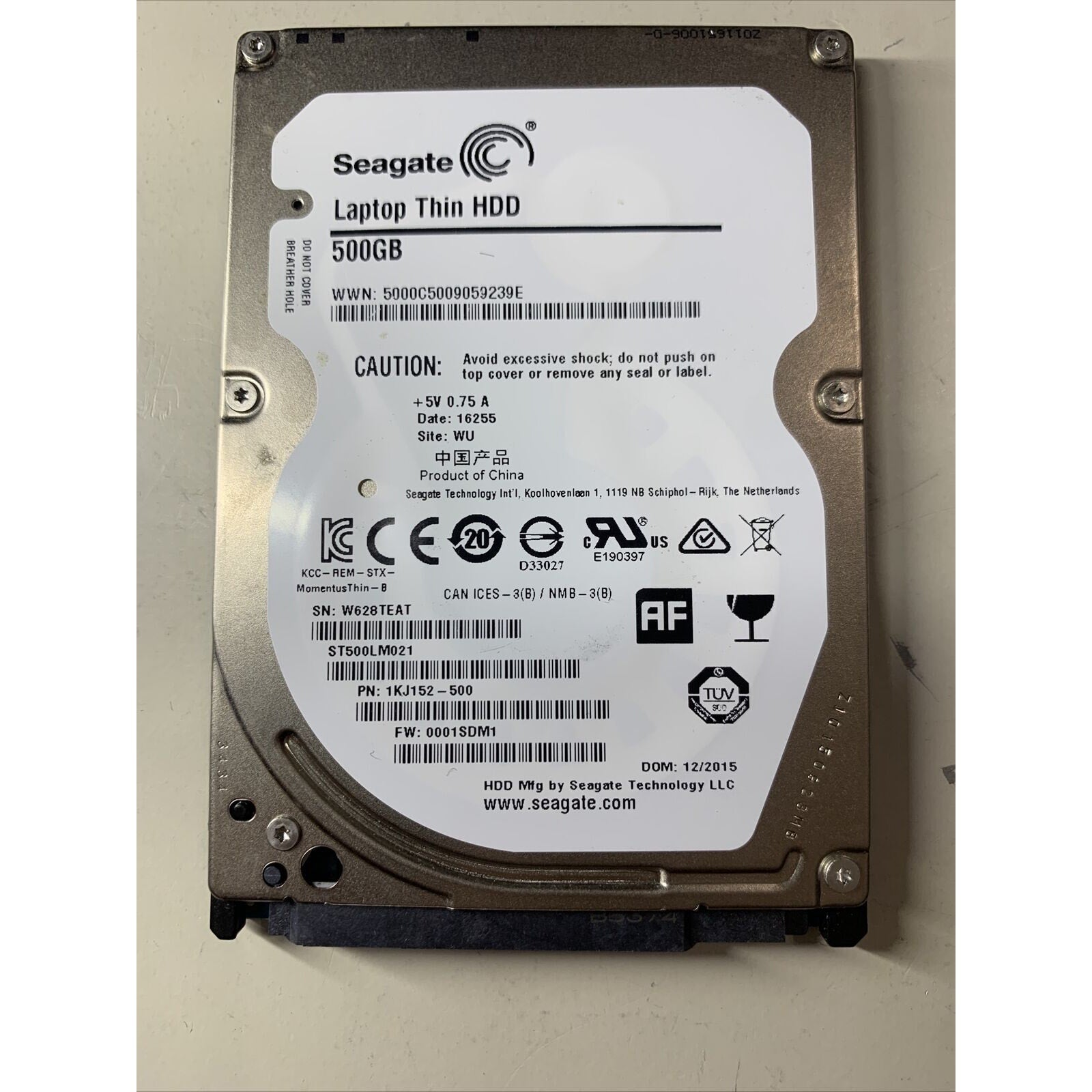 Seagate ST500LM021 Thin HDD 2.5" 500GB Laptop Hard Drive 1KJ152-500 FW: 0001SDM1