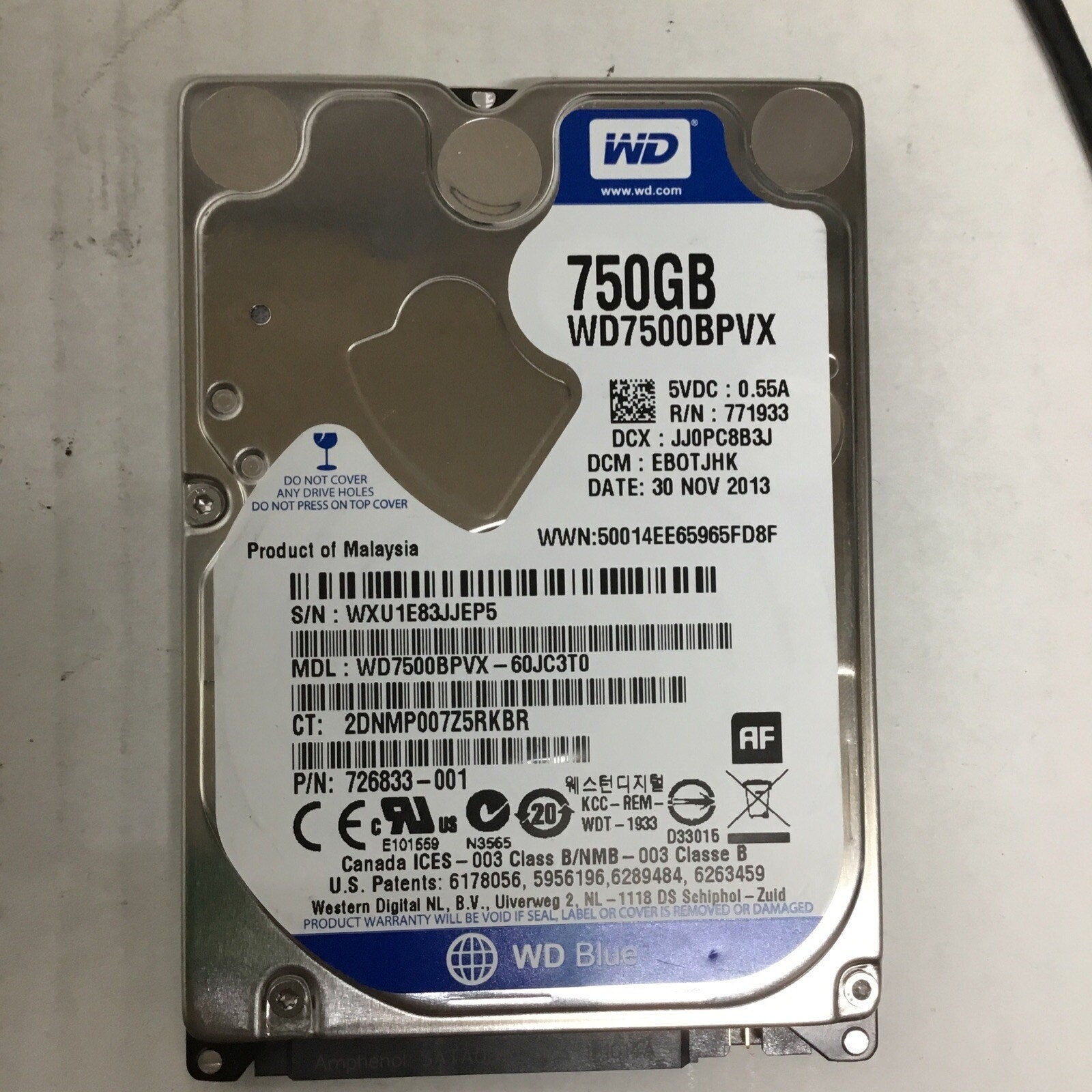WD WD7500BPVX 771933 2.5" 750GB WD Blue Hard Drive