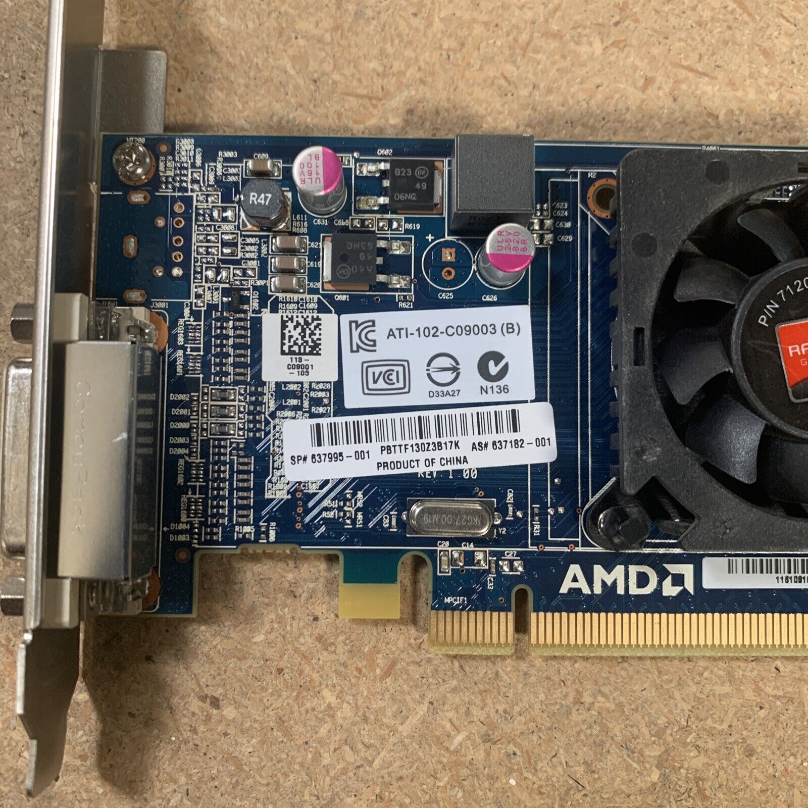 ATI Radeon HD 6350 Dual Head Graphics Card 512MB PCIe 637995-001 ATI-102C09003B