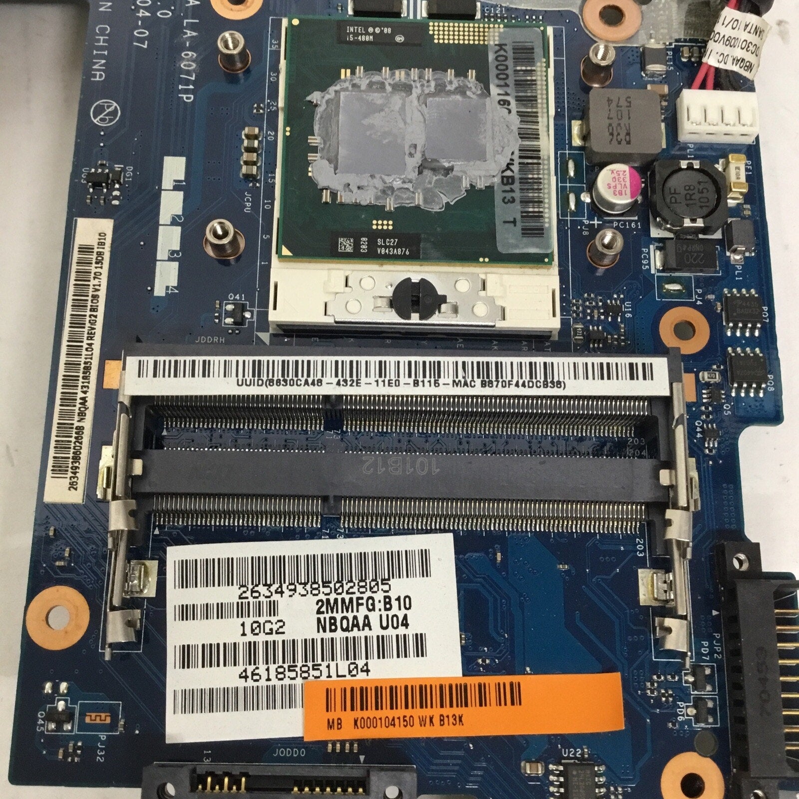 Toshiba Satellite Motherboard LA-6071P i5