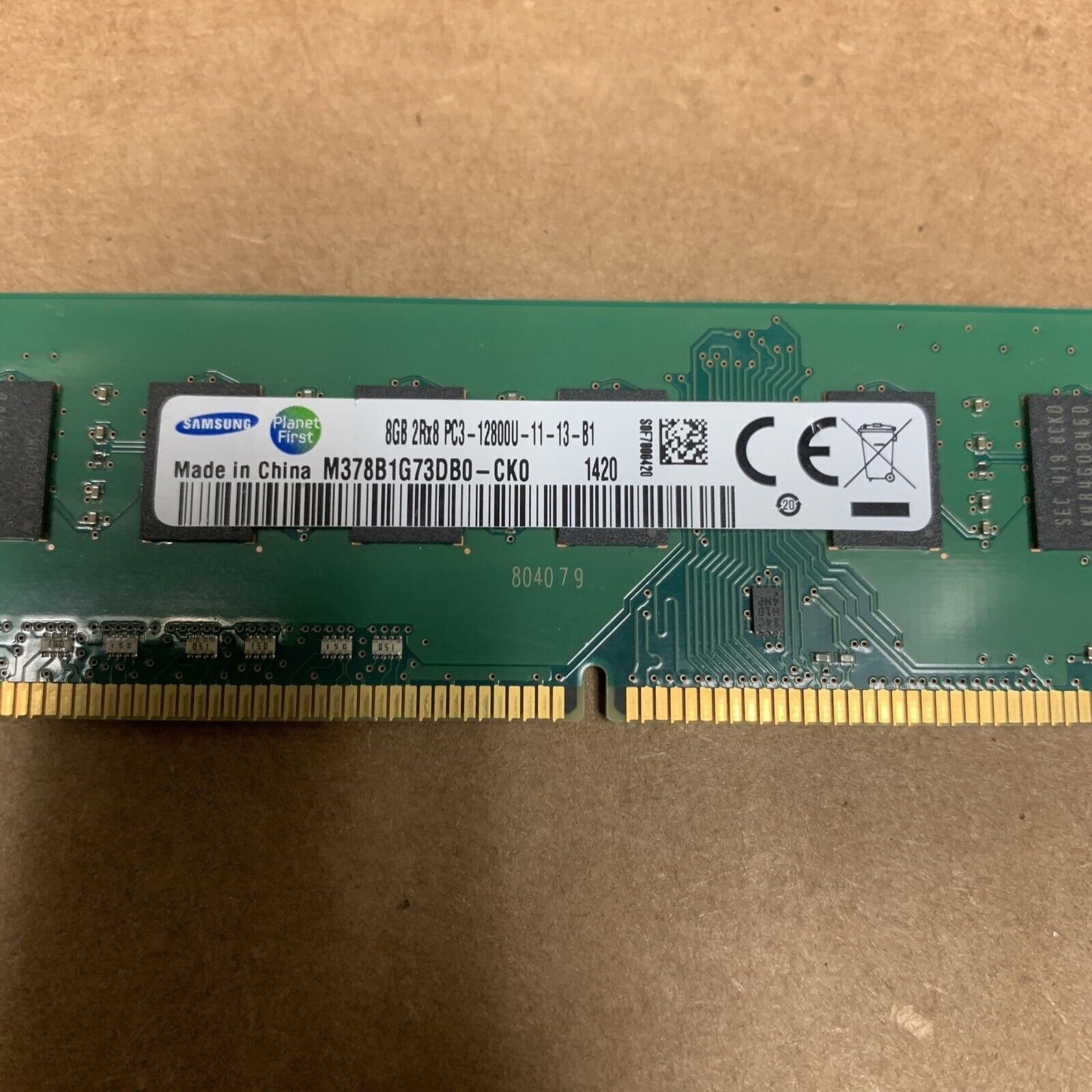 Samsung 8GB DDR3 1600 Desktop DIMM PC3-12800U M378B1G73DB0-CK0 Memory
