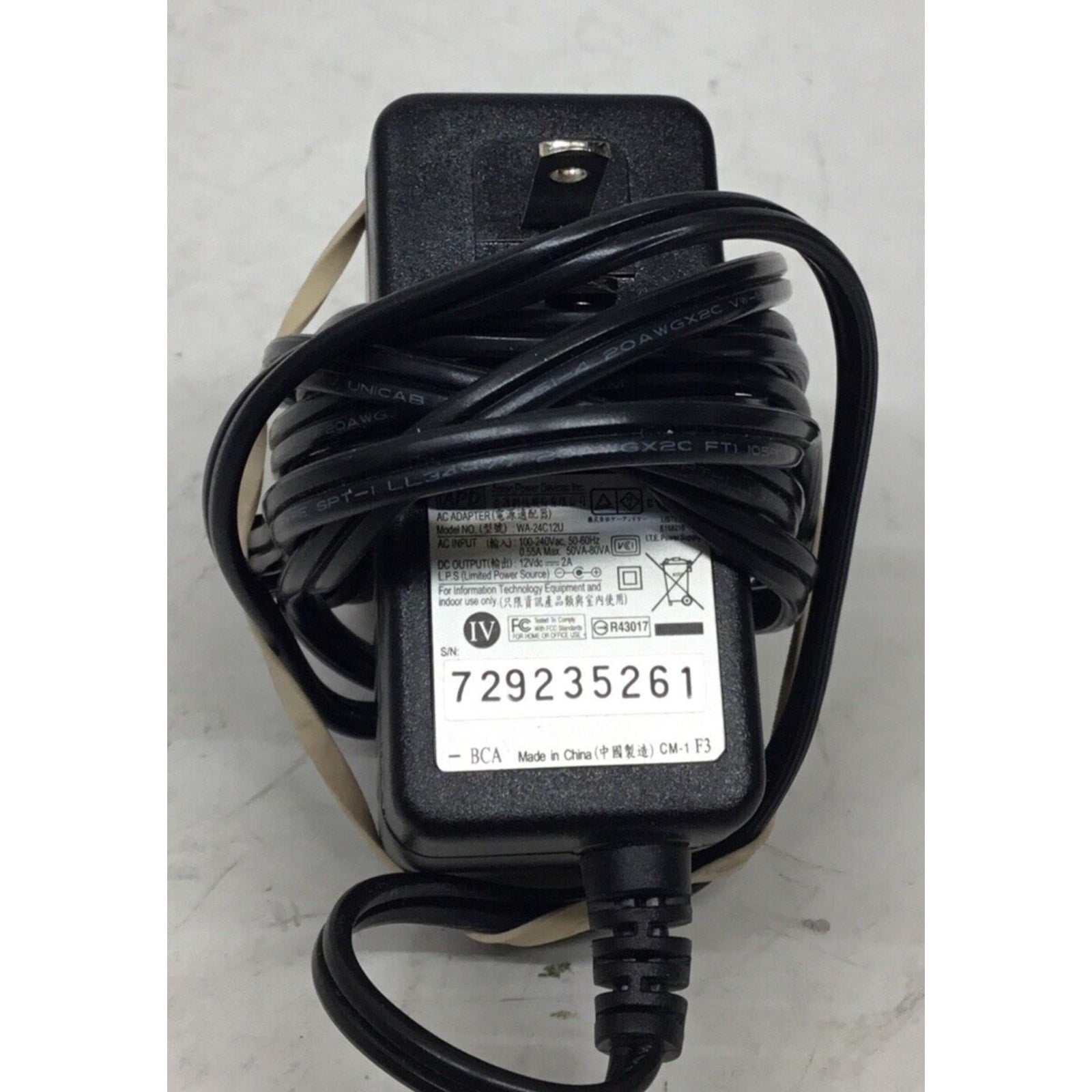 Original APD WA-24C12U AC Adapter 12V 2A Power Charger 24W OEM
