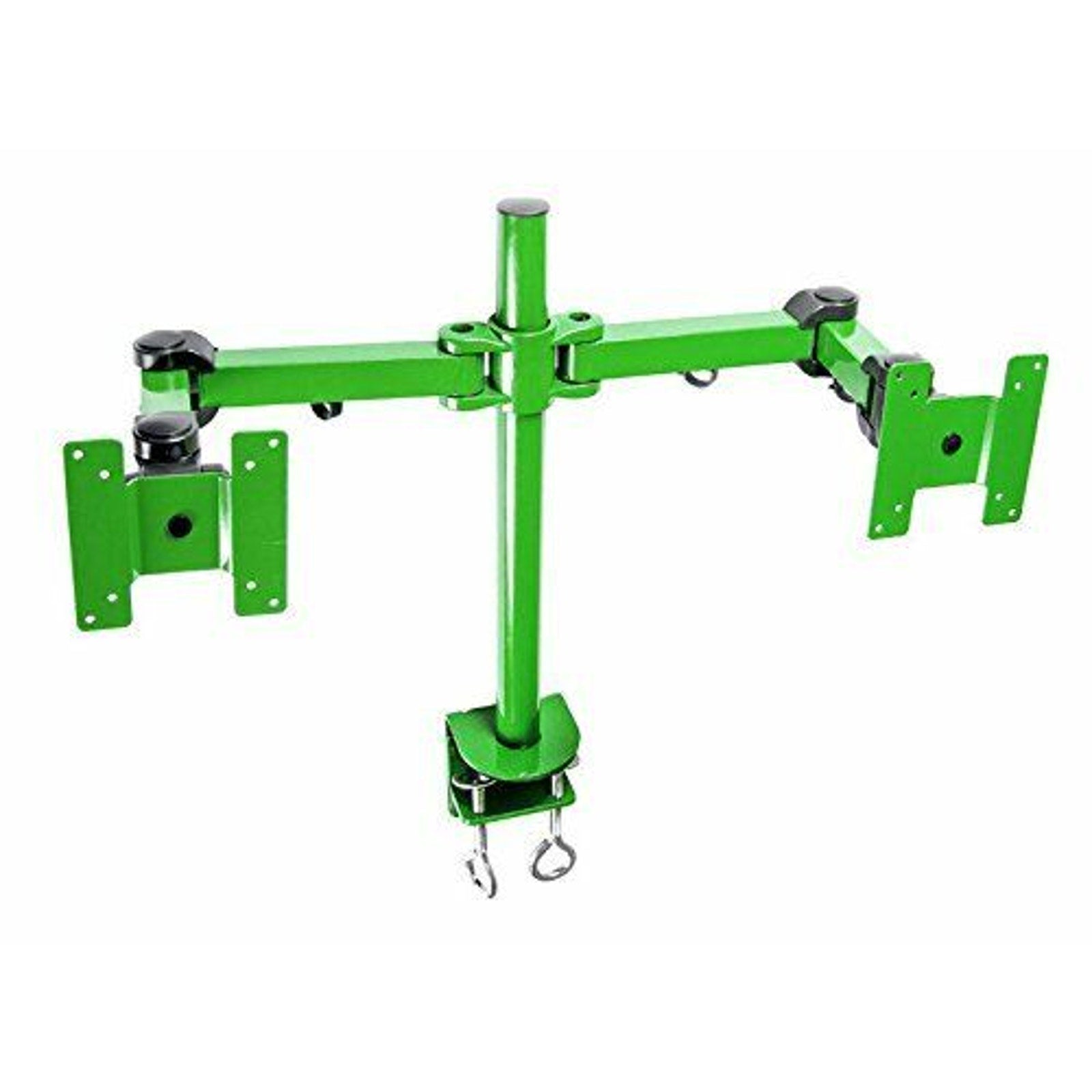 Dual LCD Monitor Desk Clamp - Holds Up to 24-Inch Monitors - Green