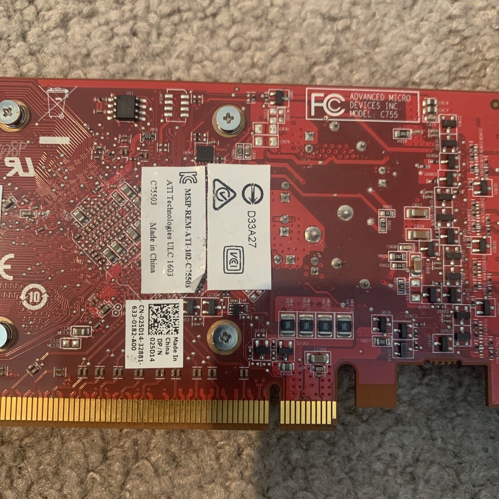 AMD FIREPRO W4100 2GB GDDR5 QUAD PCIE X16 3.0 VIDEO CARD 25D14 / 025D14