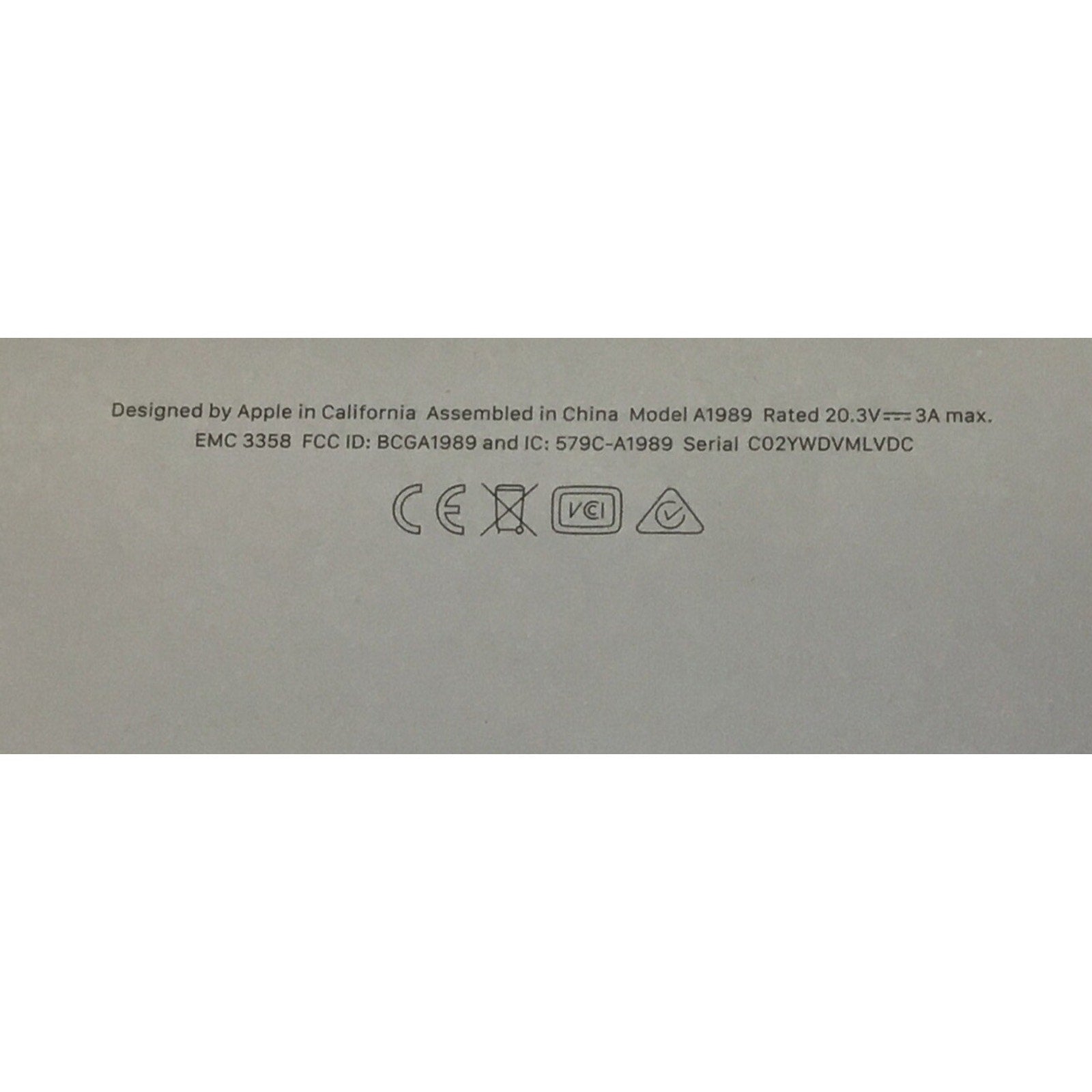 13" MacBook Pro 2018 2019 Space Gray Lower Bottom Case Plate MV962LL/A A1989