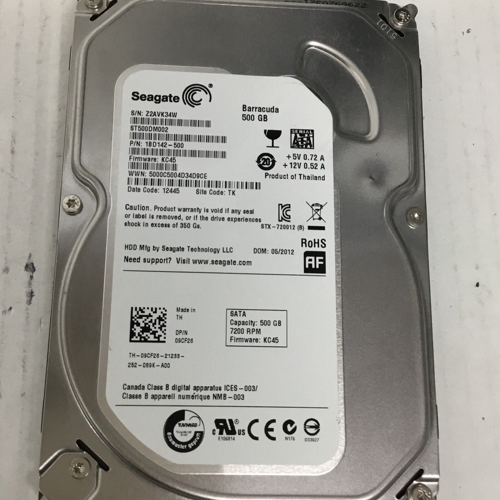 Seagate Barracuda ST500DM002 500 GB SATA III 3.5 in Desktop Hard Drive