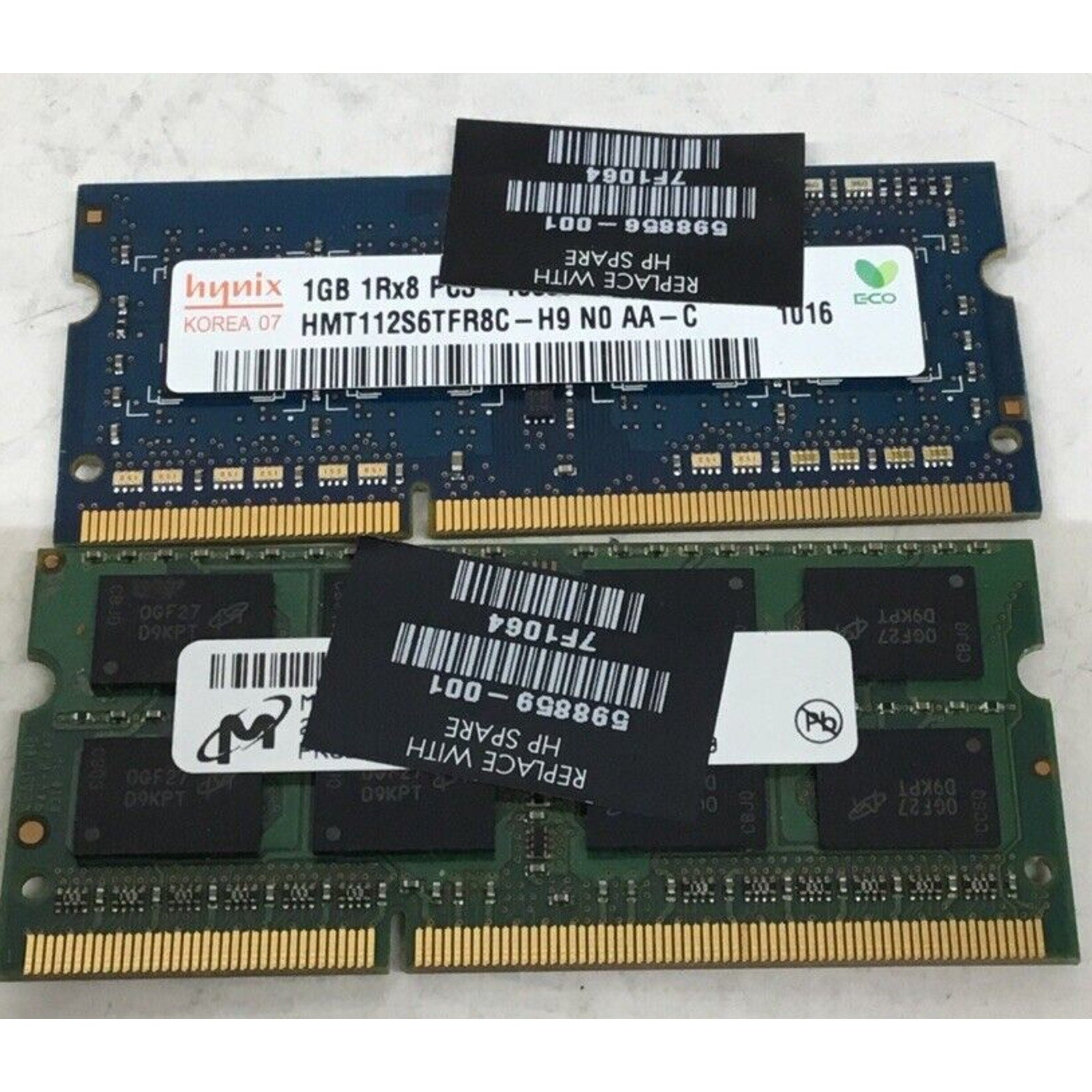 HP SPARE 598856-001 4GB (2x1GB) Laptop Memory RAM DDR3 SO-DIMM 2Rx8 PC3-10600S