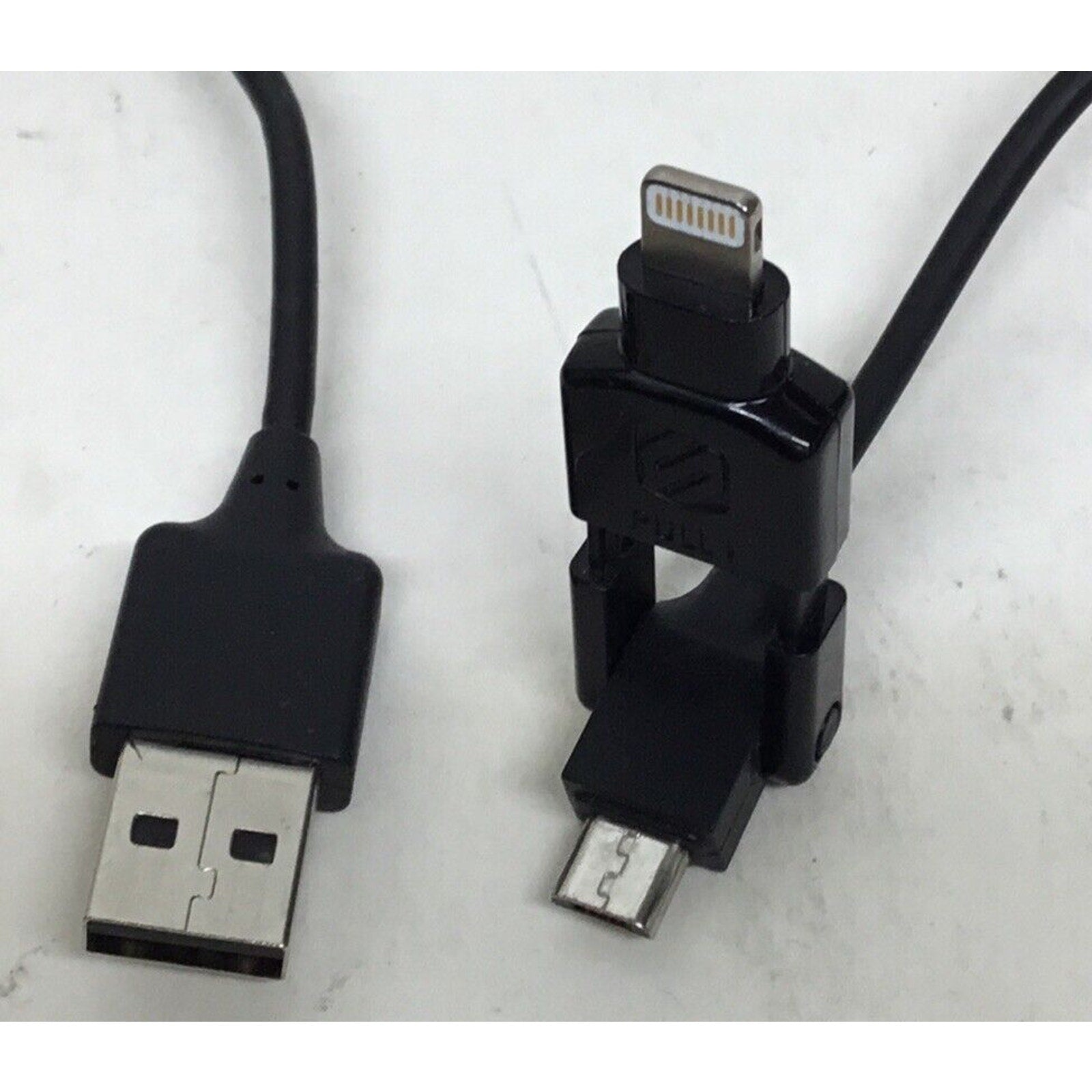 2-in-1 Lightning and Micro USB to USB-A Cable 3ft