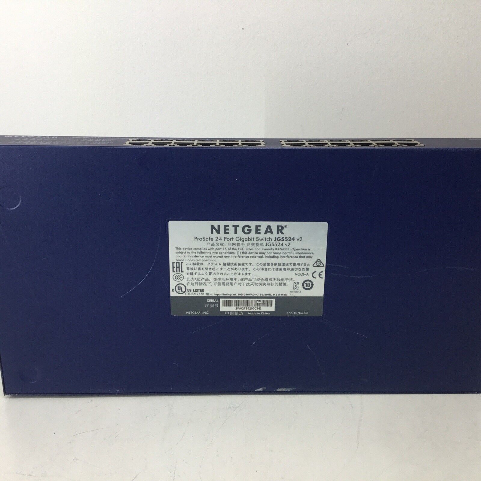 Netgear ProSAFE JGS524 Switch 24-Port Gigabit - For Parts