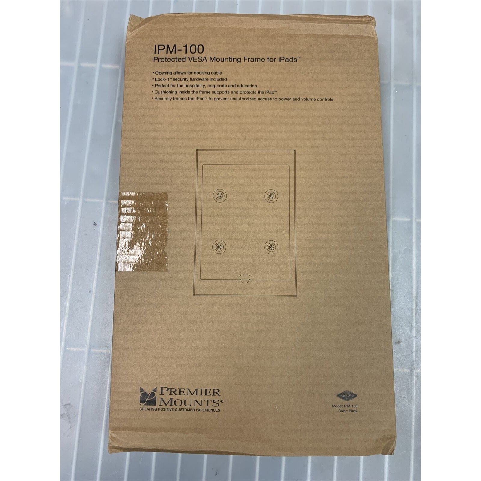 Premier Mounts IPM-100 Protected Secure iPad Wall Mounting Frame