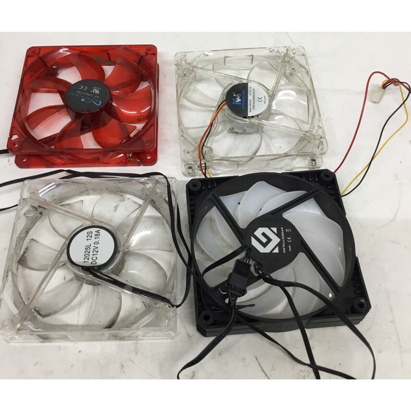 Lot of 4 Used 120mm Case Fans (Multibrand)