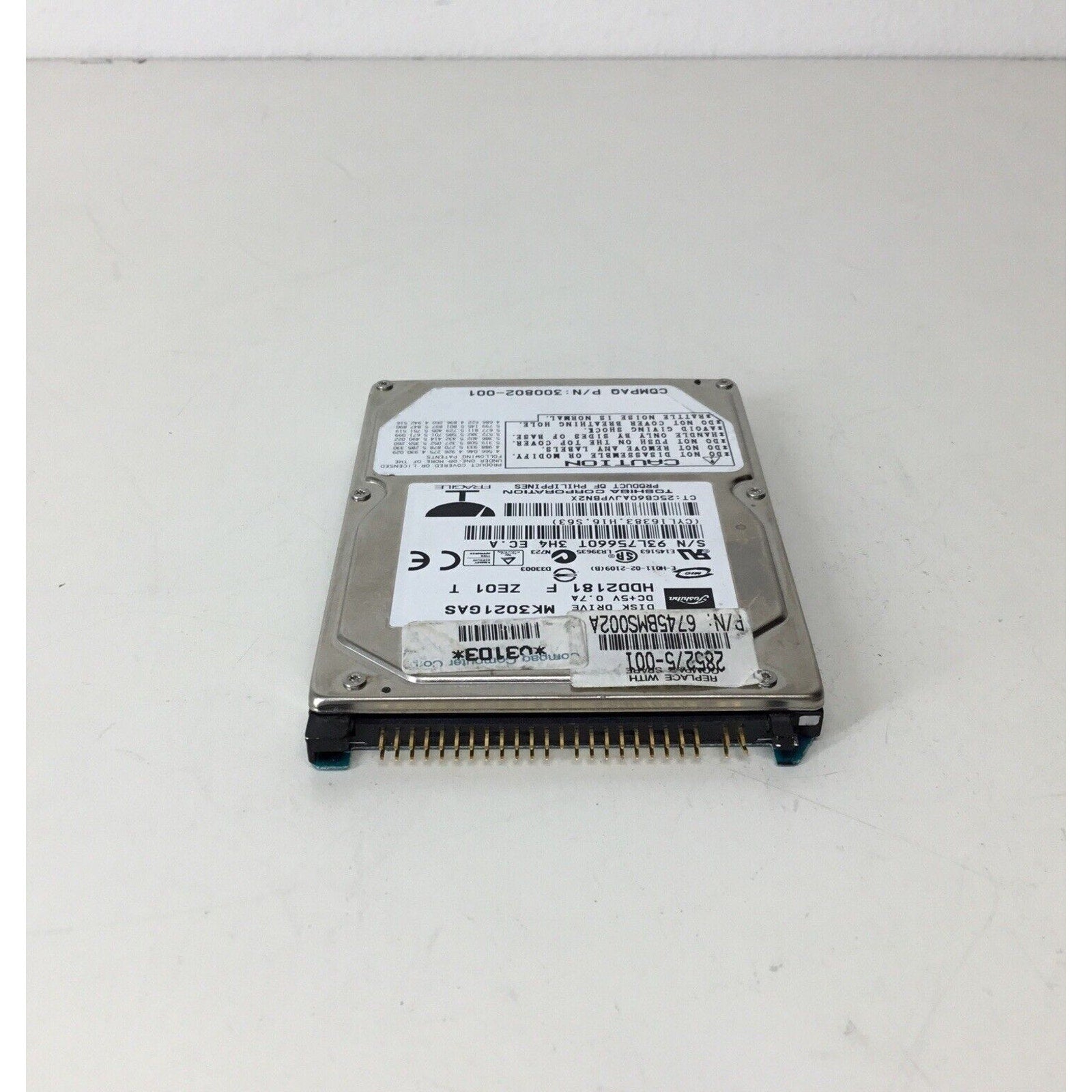Toshiba MK3021GAS HDD2181 30 GB 2.5 " Laptop Hard Drive - For Parts