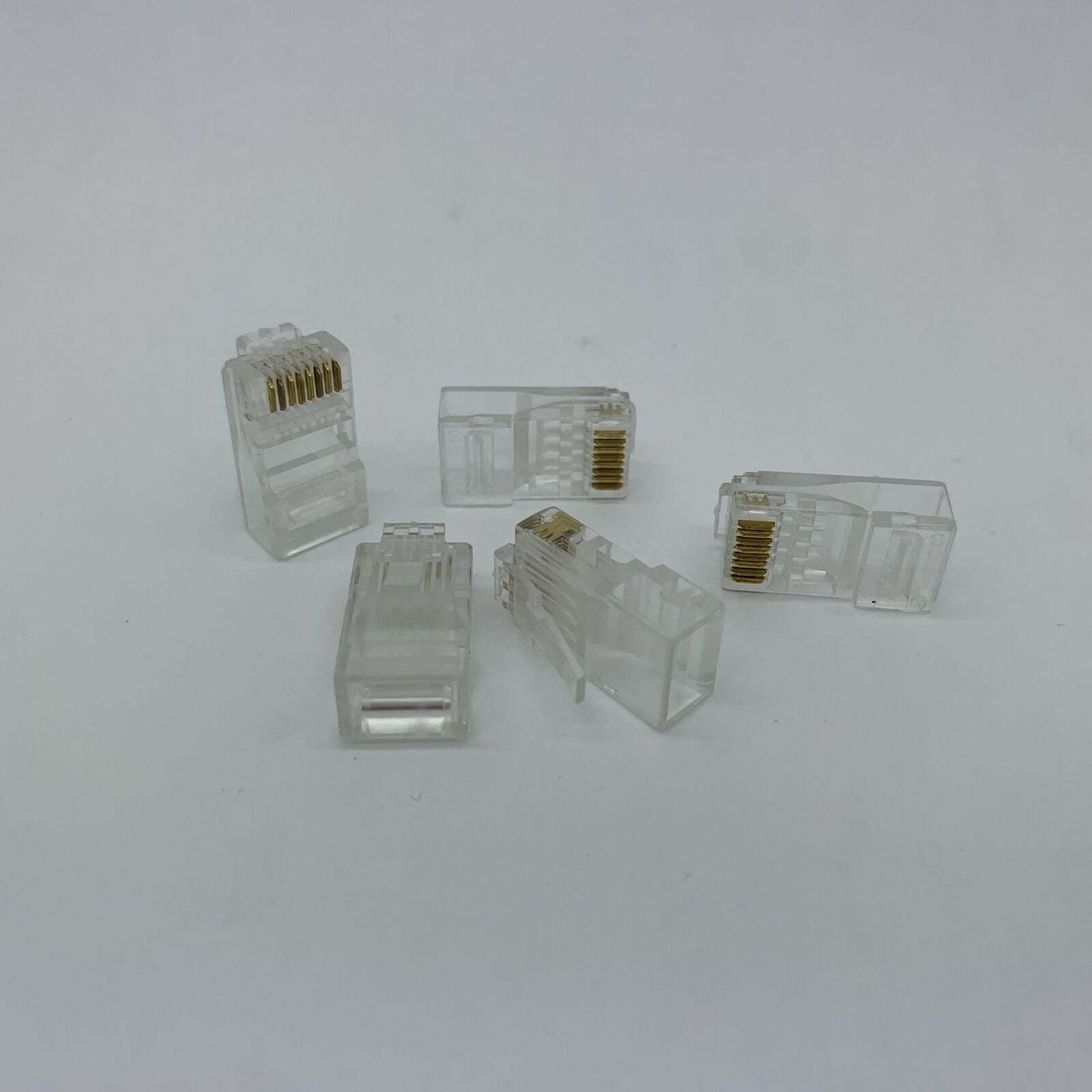 100 Pack of RJ45 Ethernet Connectors - Modular 8-Conductor Ends for Cat6