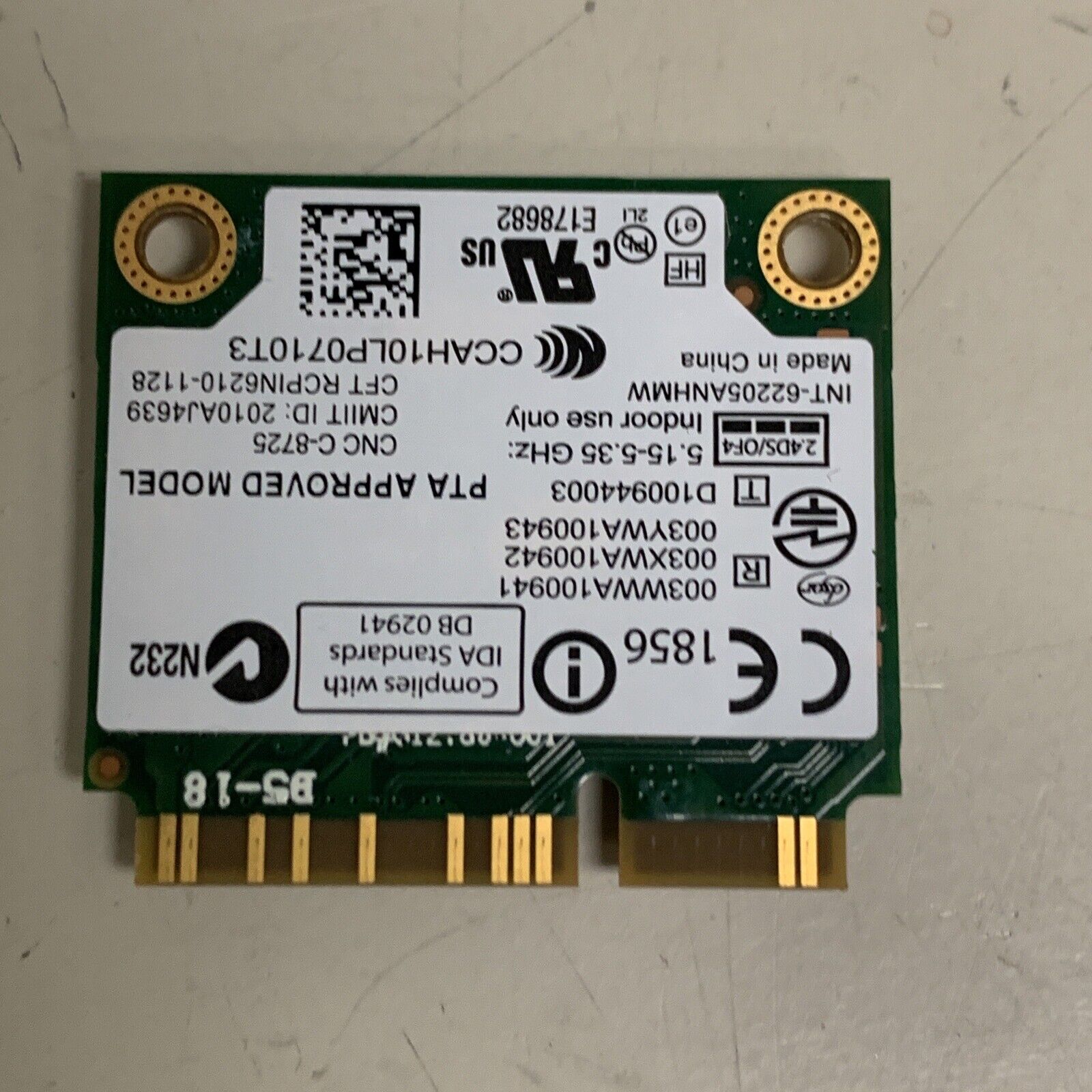 OEM Dell X9JDY Intel Centrino Advanced-N 6205 62205ANHMW a/b/g/n PCIe Half