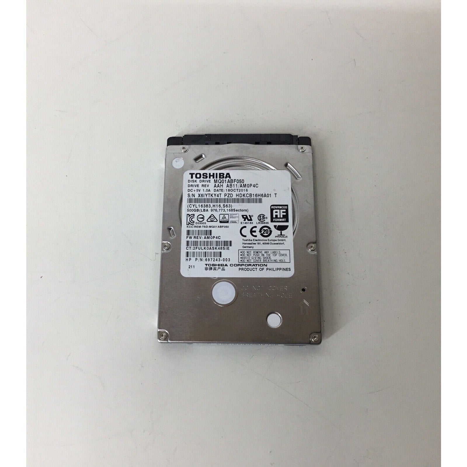 Toshiba MQ01ABF050 HDD Hard Drive 500GB 5400RPM