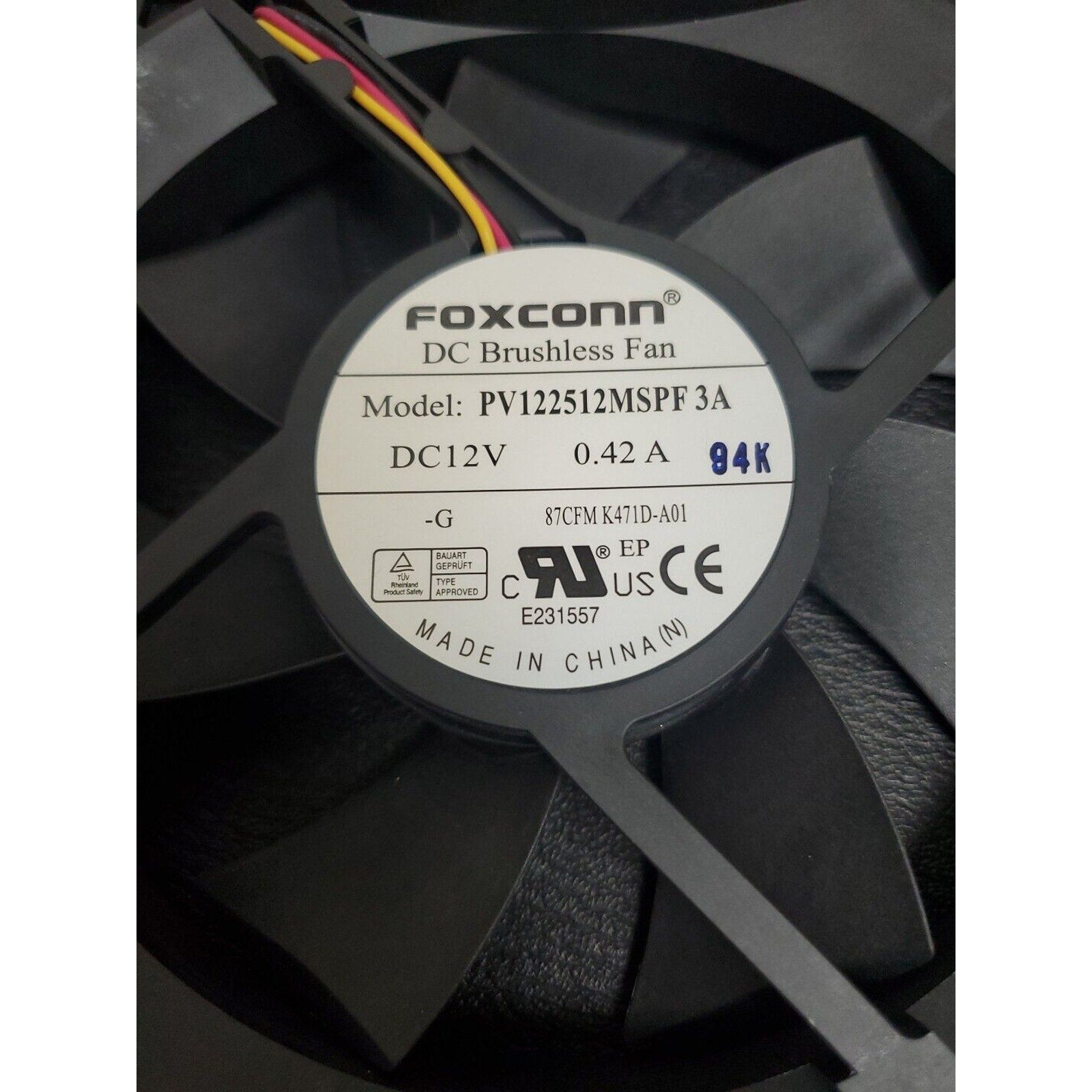Original Genuine FOXCONN PV122512MSPF 3A Internal Case Cooling Fan 3-Pin 3-Wire