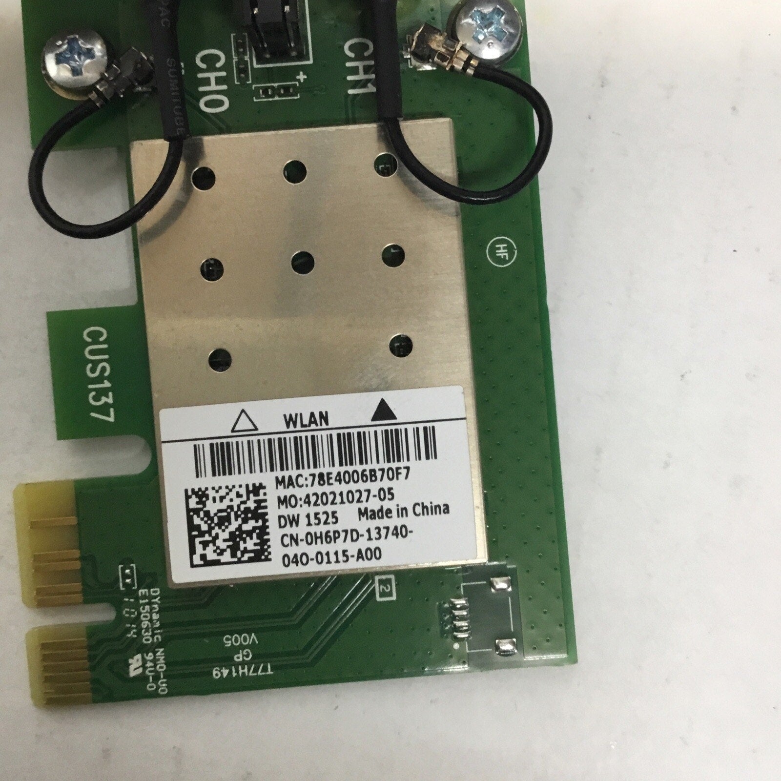 Dell DW1525 WiFi Wireless Pcle Card SFF Low Profile Atheros AR5BDT92