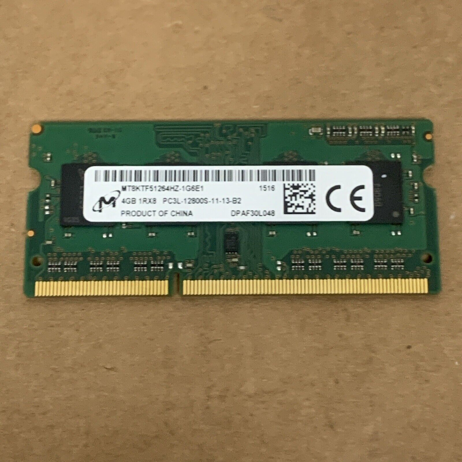 Micron 4GB PC3L-12800S DDR3L 204pin Laptop RAM MT8KTF51264HZ-1G6E1 - For Dell