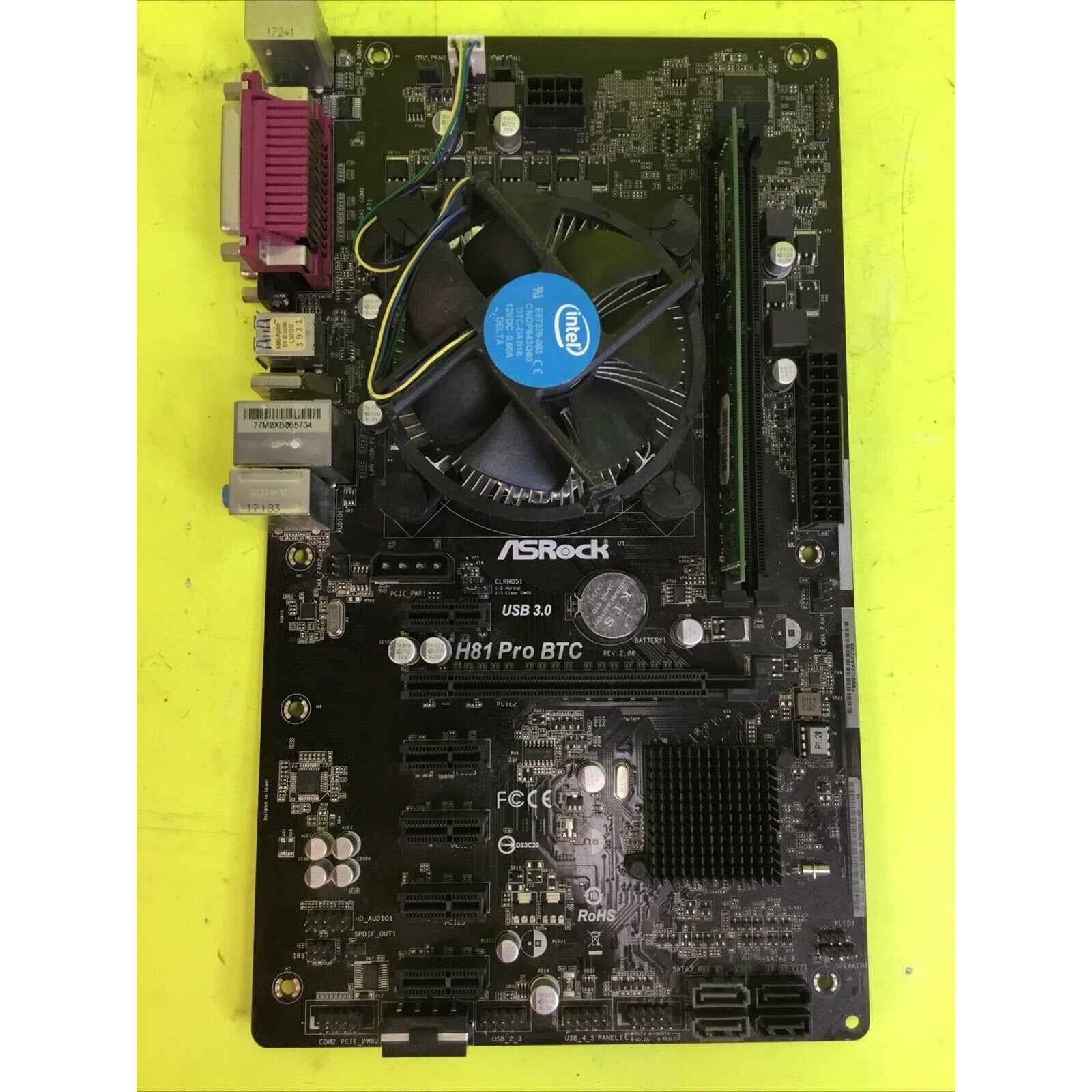 ASRock H81 PRO BTC R2.0 LGA 1150 Motherboard with Celeron G1840 and 4GB RAM