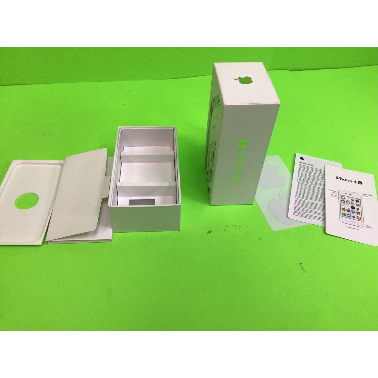 Apple iPhone 4S 8GB White Empty Box Only with Stickers and Insert