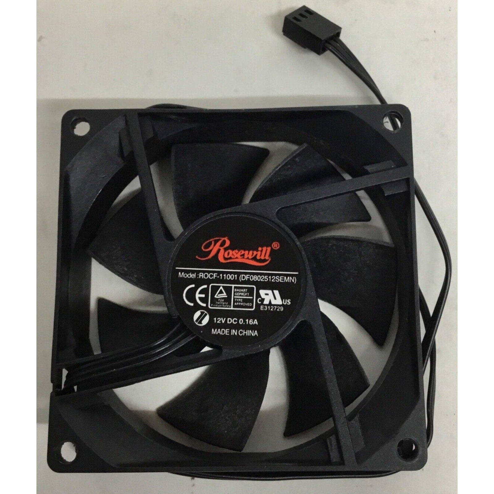 Rosewill ROCF-11001 3-Pin Black 80mm Cooling Fan Computer Case Desktop PC