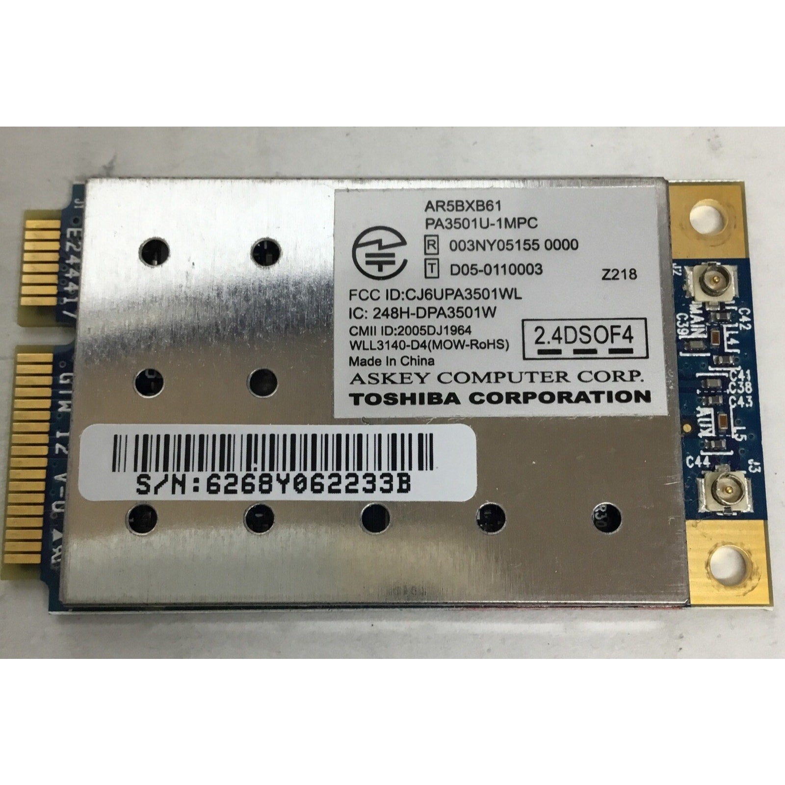 Toshiba Mini PCI Express Wireless Card AR5BXB61 PA3501U-1MPC