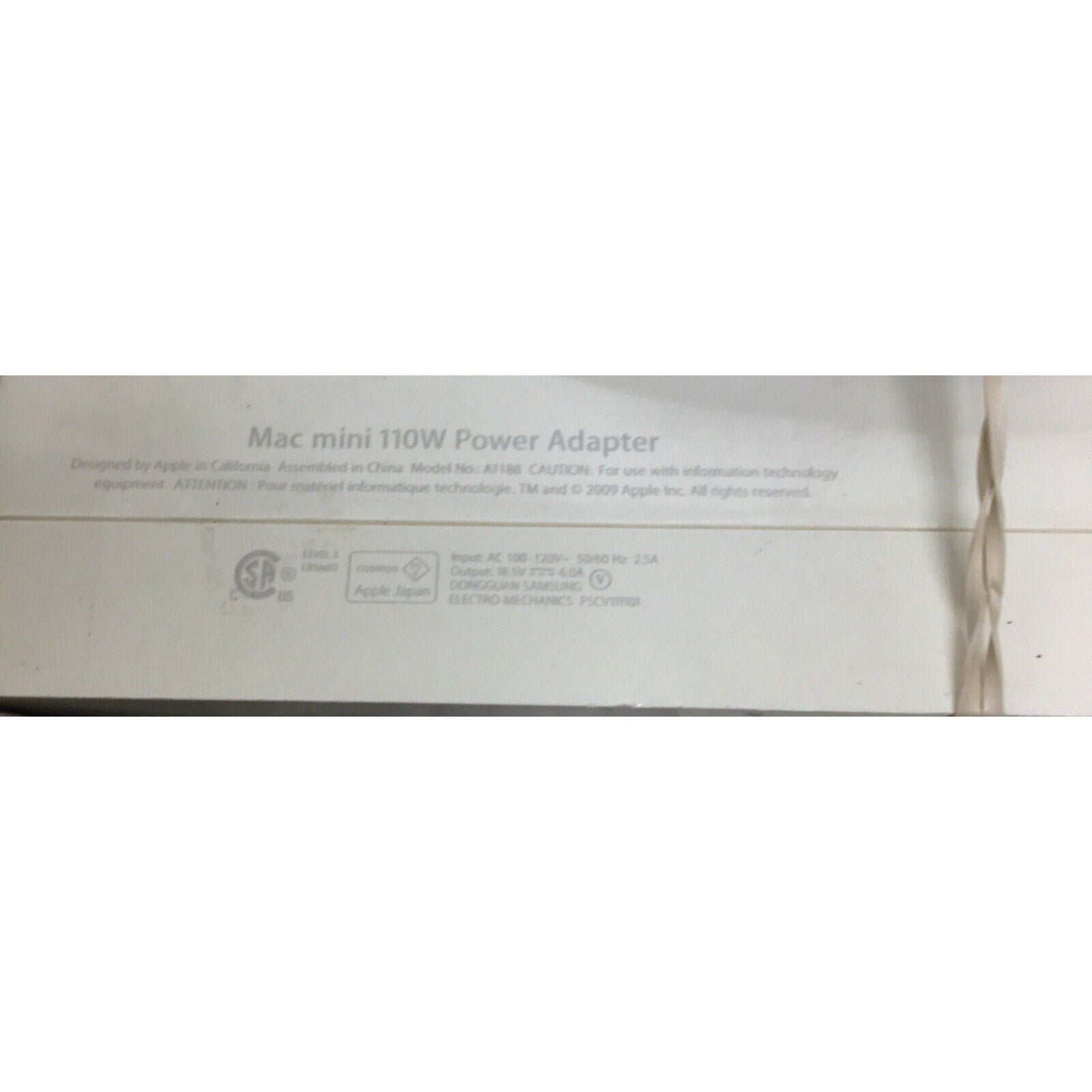 Apple A1188 OEM Mac Mini 110W 18.5V 6A AC Power Adapter Power Cable