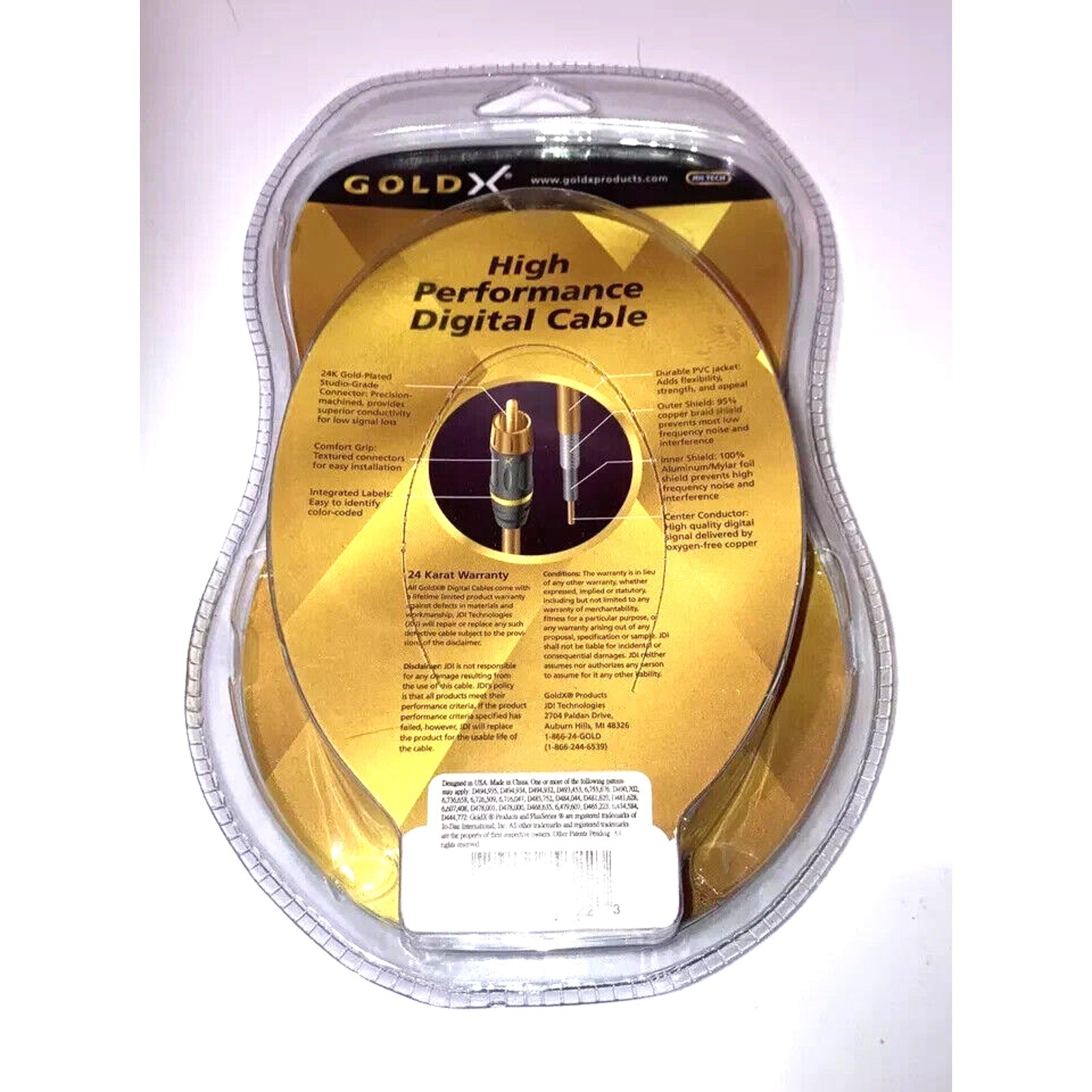 12 ft. Composite Video Cable TV VCR DVD SATELLITE GoldX Plus Series