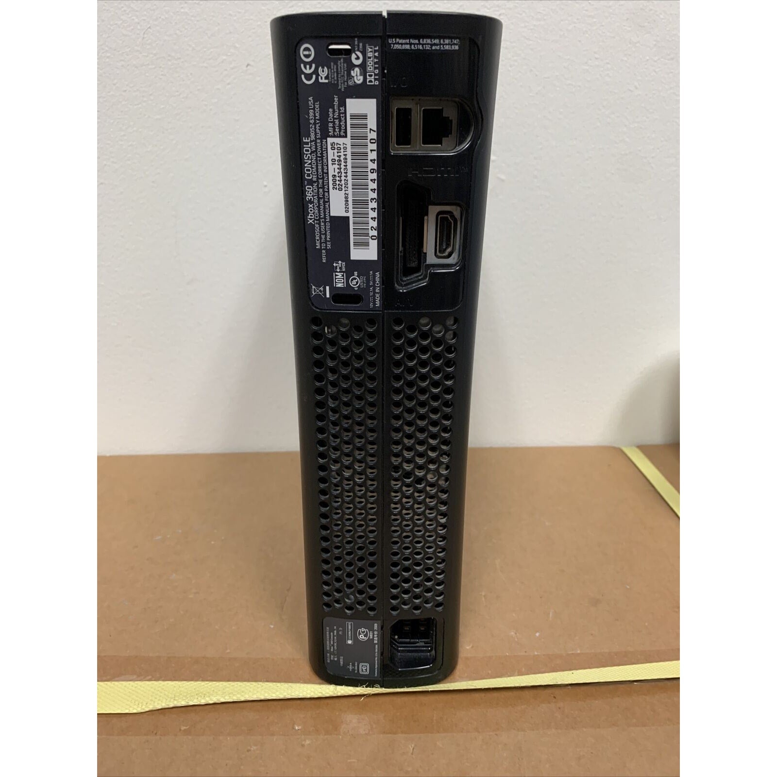 Microsoft Xbox 360 20GB Gaming System - Console Only - Black - Missing Covers