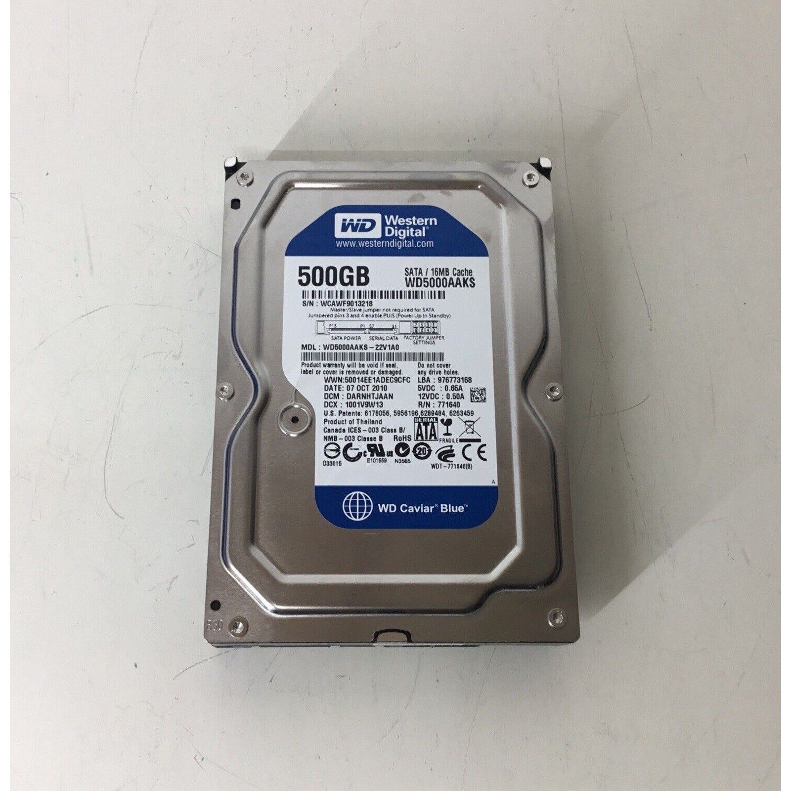 WD 500 GB WD5000AAKS-22V1A0 Caviar Blue Hard Drive 3.5 SATA