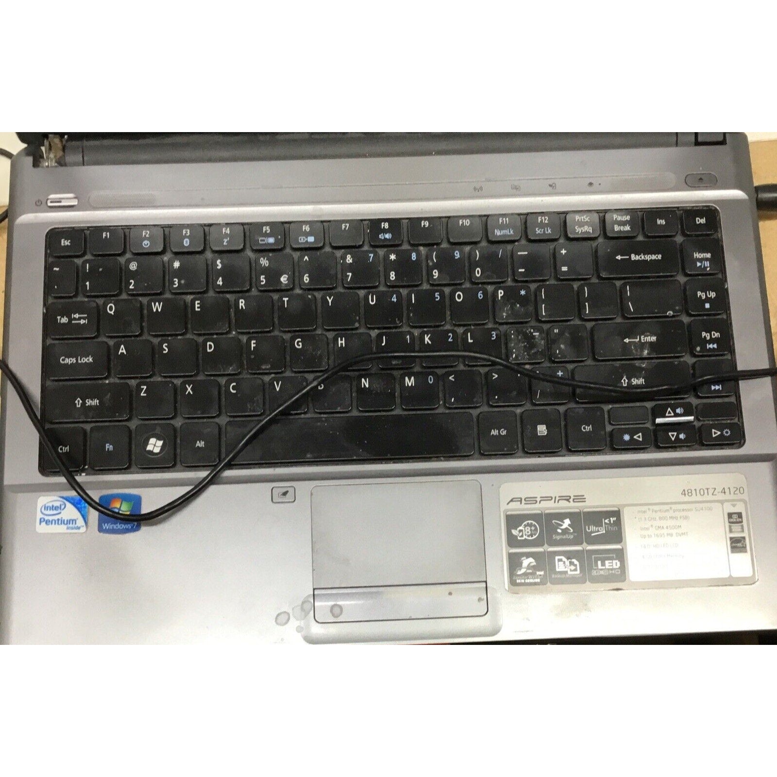 Acer Aspire 4810T Intel CPU U4100 4GB RAM No HDD No Adapter Read Desc