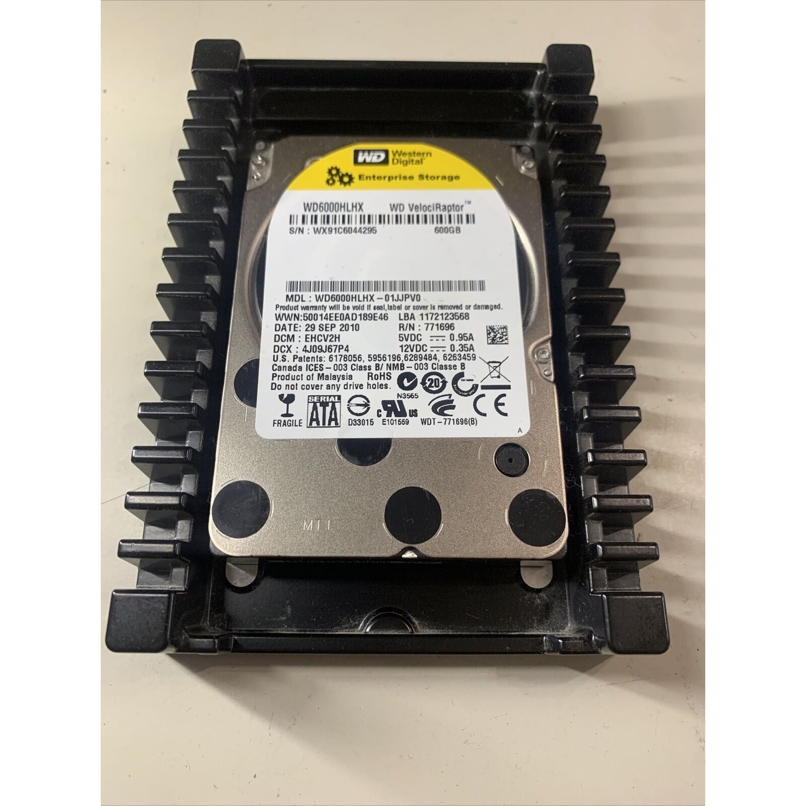 Western Digital VelociRaptor 600GB SATAIII 2.5” Hard Drive WD6000HLHX -01JJPV0