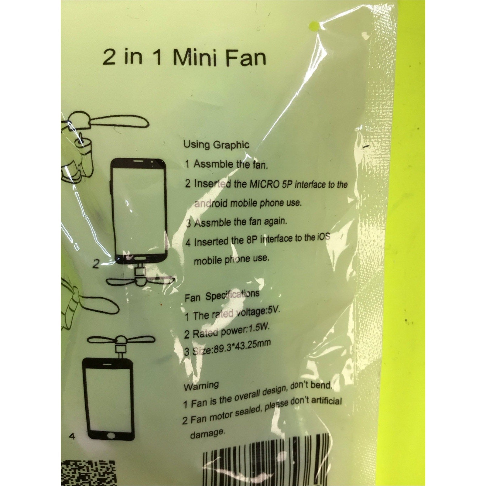 2-in-1 Mini Cell Phone Fan for Android and iPhone Portable USB Cooling Gadget