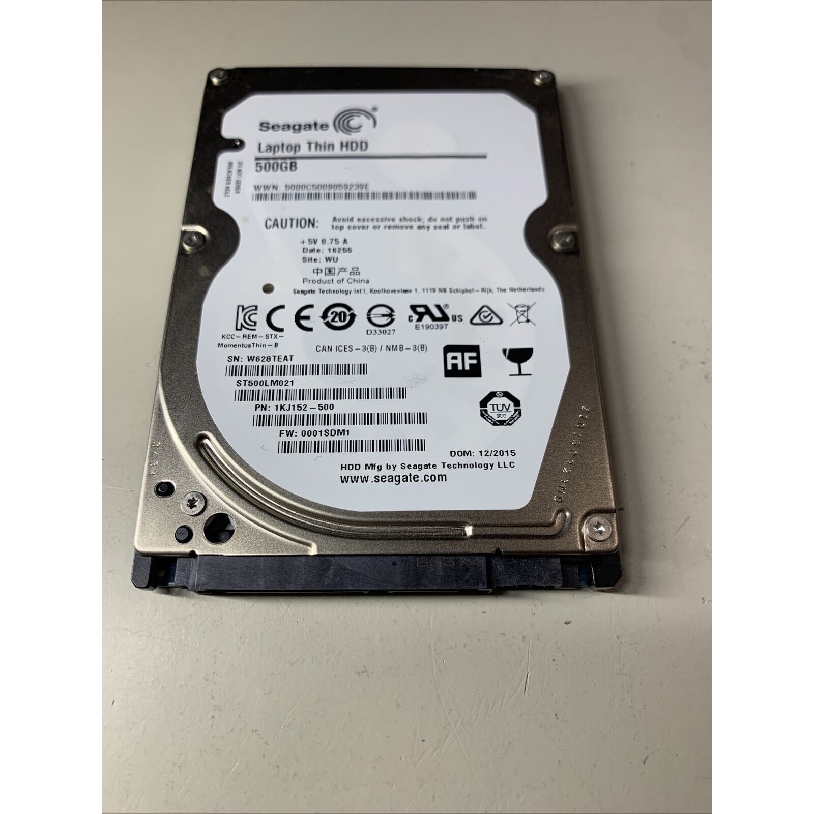 Seagate ST500LM021 Thin HDD 2.5" 500GB Laptop Hard Drive 1KJ152-500 FW: 0001SDM1
