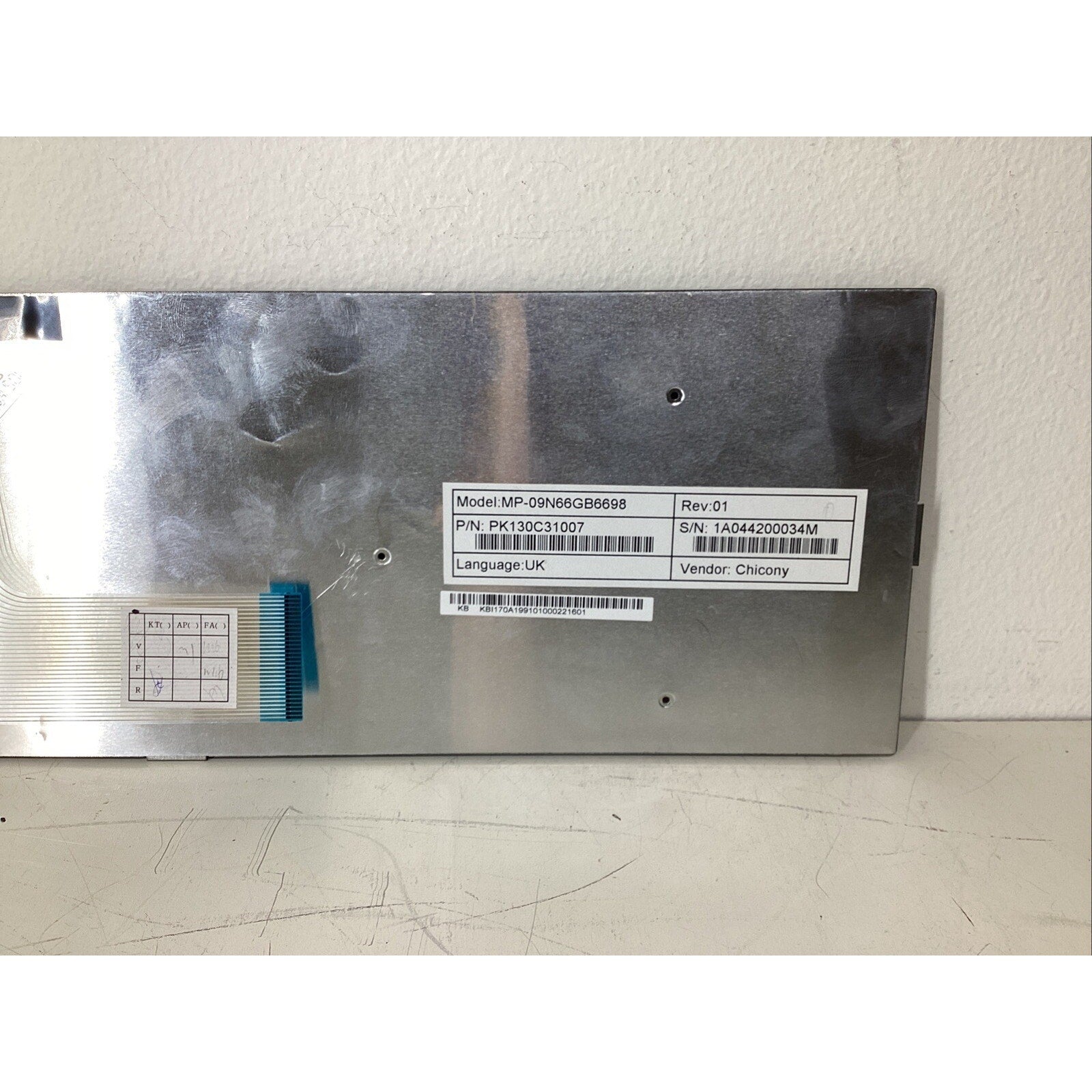 Acer Aspire 3115 Silver Laptop Keyboard MP-09N66GB6698 PK130C31007