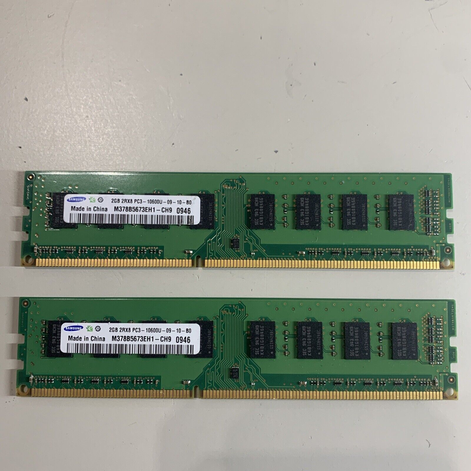 Samsung M378B5673EH1-CH9 4GB (2GBx2) DDR3 PC3-10600U Ram TESTED - 2 Sticks Total
